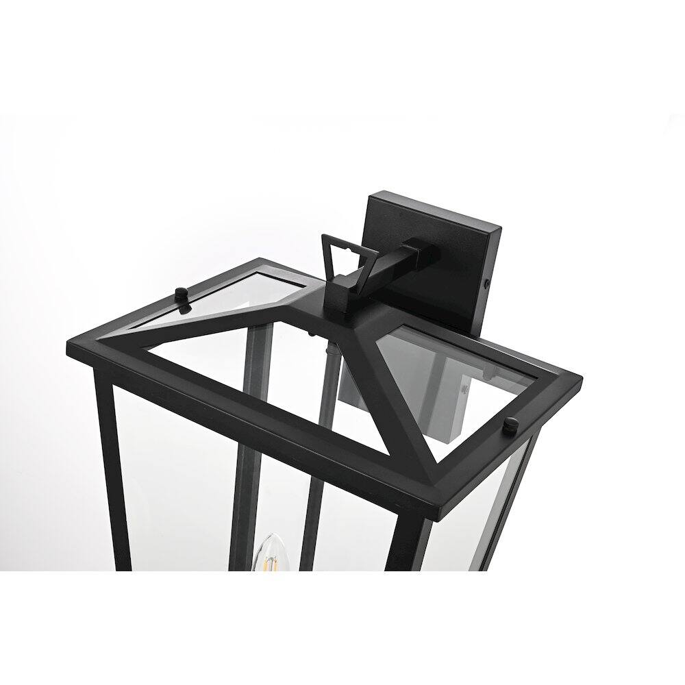 Alt View 3. Elegant Lighting - Berks 12.5 Inch Outdoor Wall Sconce In Black - Black.
