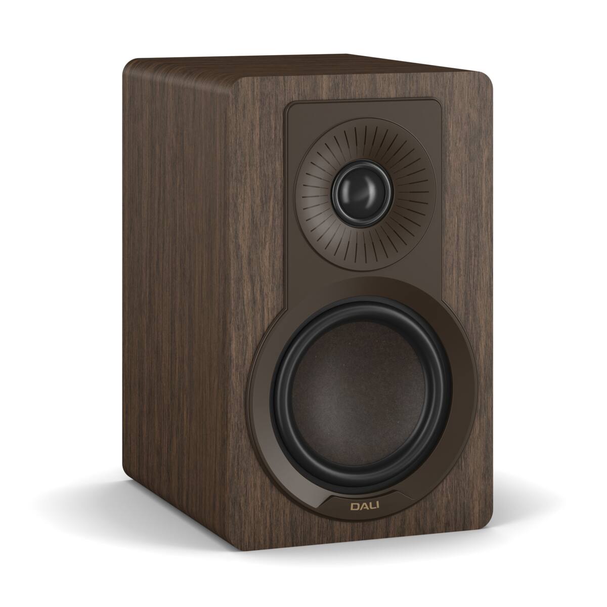 Left. DALI - DALI Kupid Designer Bookshelf Speakers - Dark Walnut - Dark Walnut.