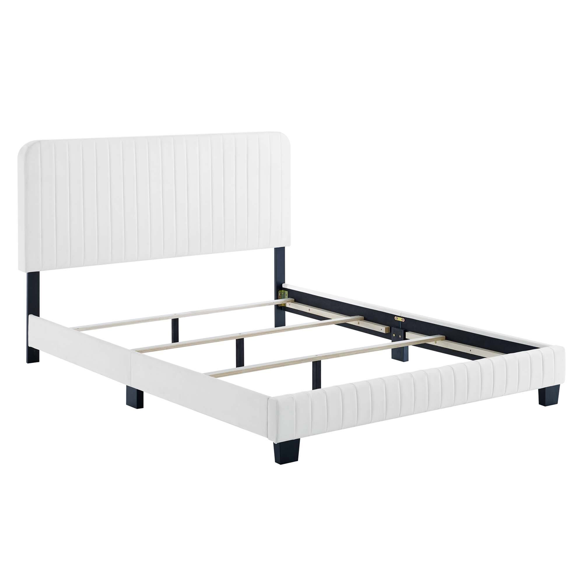 Left. Modway - Billie Wood Queen Platform Bed Frame - Black.
