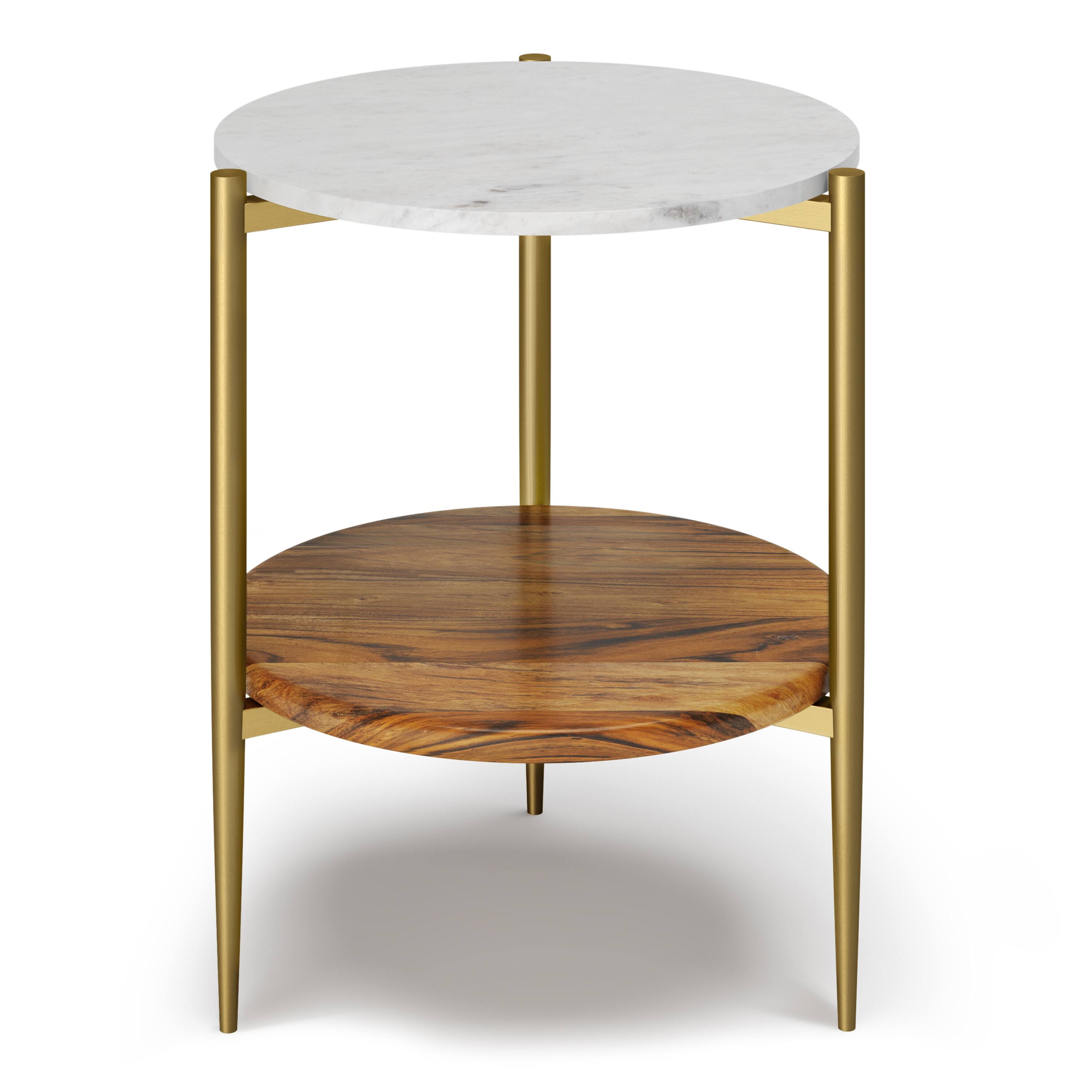 Alt View 2. Simpli Home - Wagner 30 inch Coffee Table with 18 inch End Tables (Set of 3) - White/Natural.