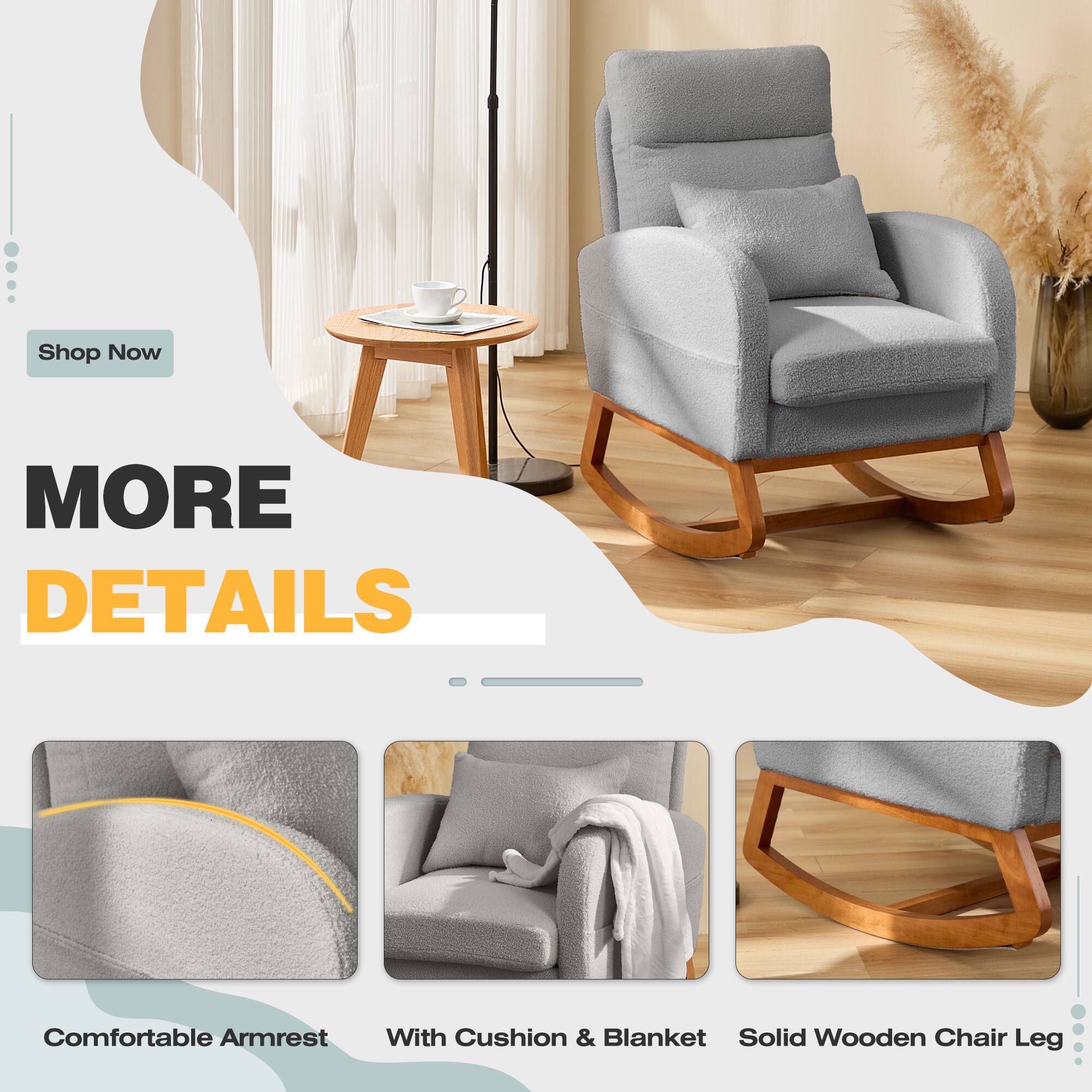 Shop Now

MORE DETAILS

Comfortable Armrest

With Cushion & Blanket

Solid Wooden Chair Leg