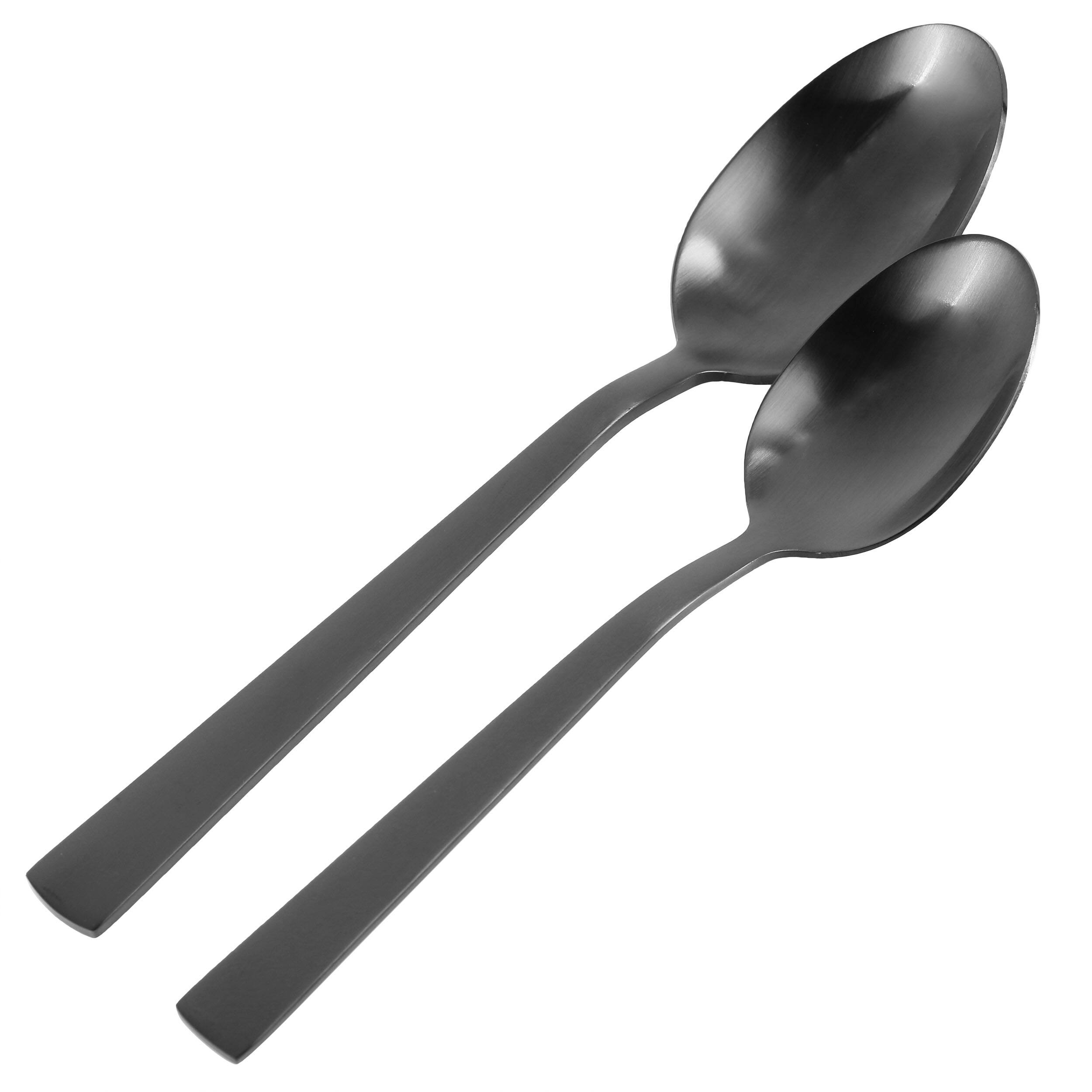 Alt View 4. Gibson - Gibson Elite Earlston 20 Piece Stainless Steel Flatware Set in Black - Black.