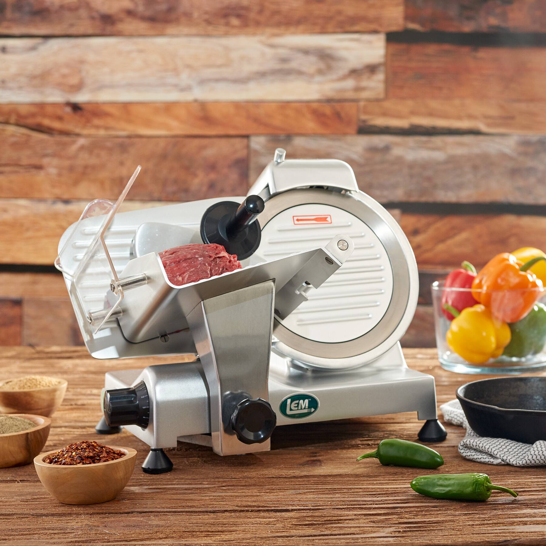 Alt View 2. LEM Product - LEM 8.5" Commercial Slicer - Stainless Steel.