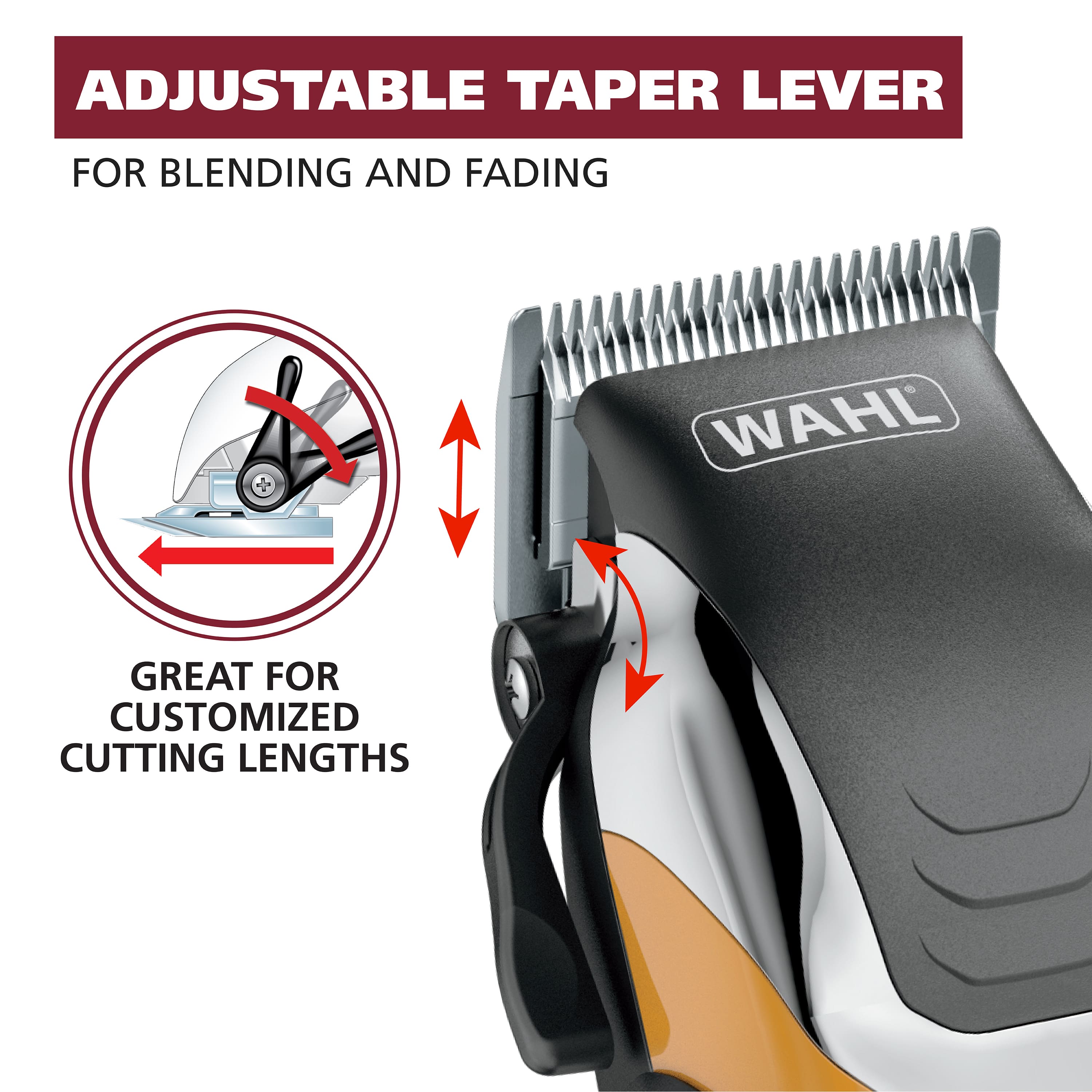 ADJUSTABLE TAPER LEVER FOR BLENDING AND FADING. GREAT FOR CUSTOMIZED CUTTING LENGTHS.