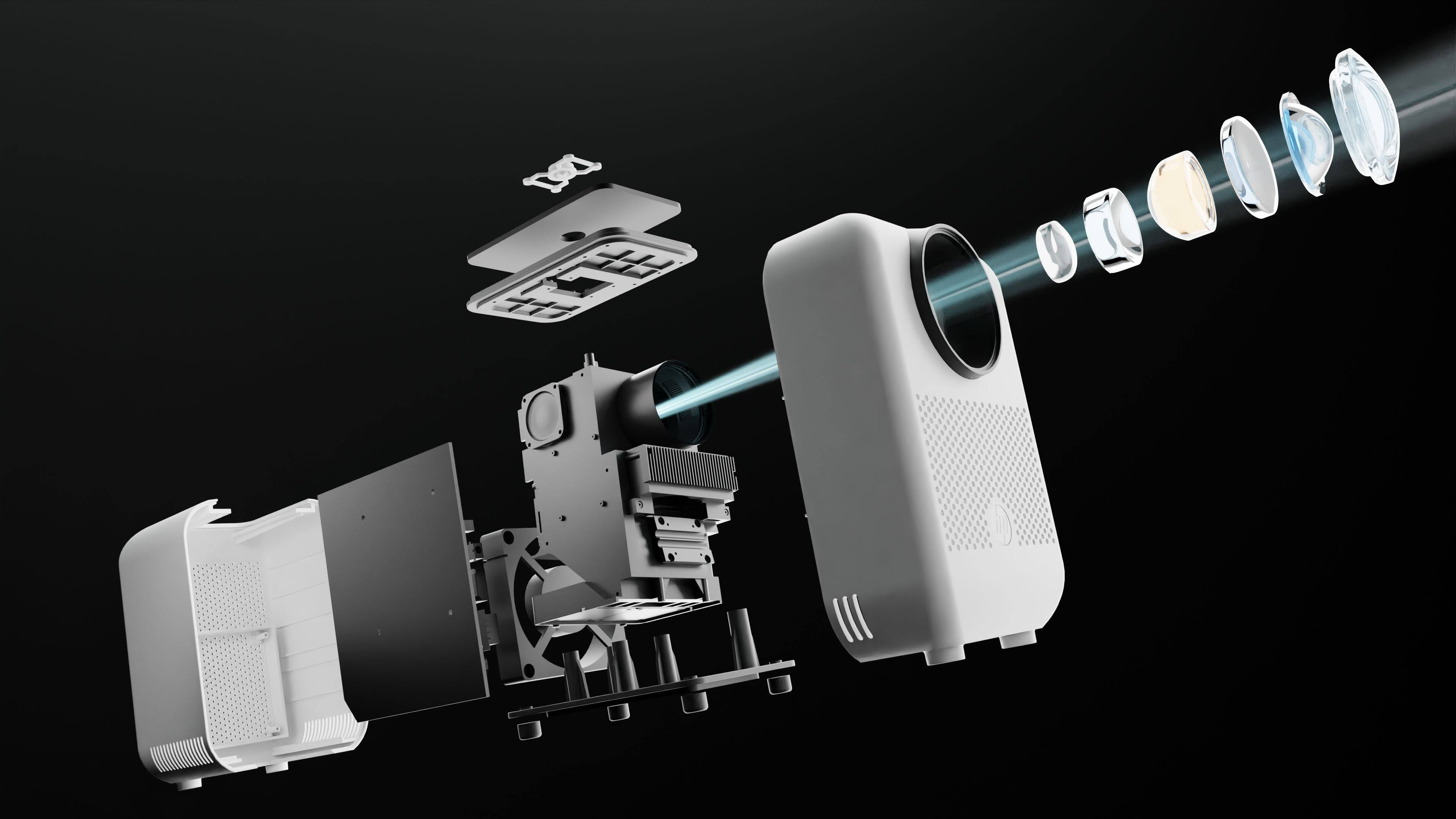 Left. HP - HP CC360 Full HD Smart Projector - White.