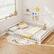 Alt View 1. Costway - Costway Queen Size Floor Bed with Full Length Safety Guardrails & Door for Boys, Girls - White.