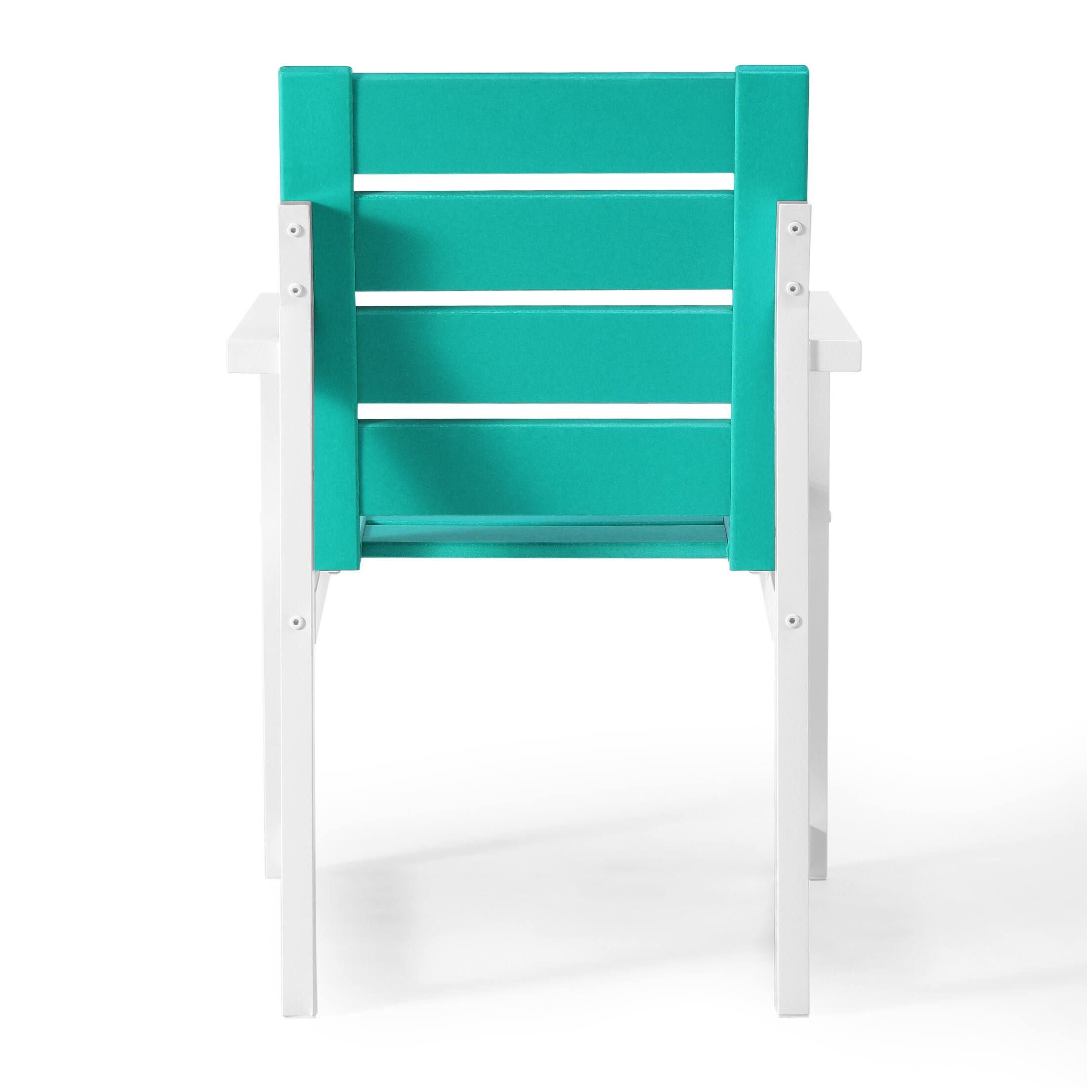 Alt View 1. WestinTrends - WestinTrends Cape May HDPE Outdoor Patio Dining Arm Chair - Turquoise.