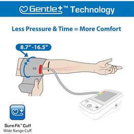 RTMB - BPM2 Upper Arm Blood Pressure Monitor, Wide Cuff, 60-Reading Memory - White