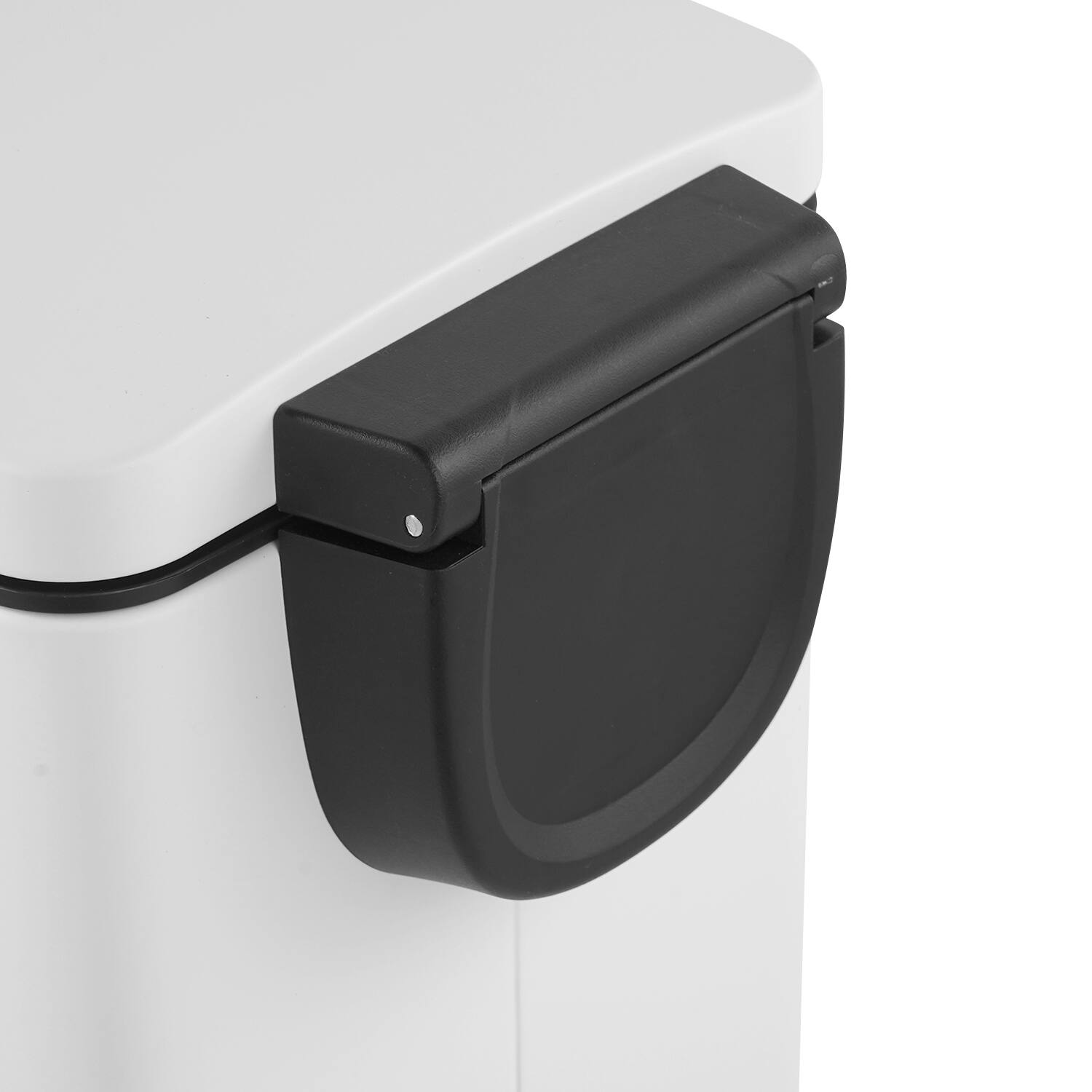 Back. Innovaze - 11.9 Gal./ 45 Liter  Slim Stainless-Steel-Made Matt White Step-on kitchen Trash Can - Matt White.