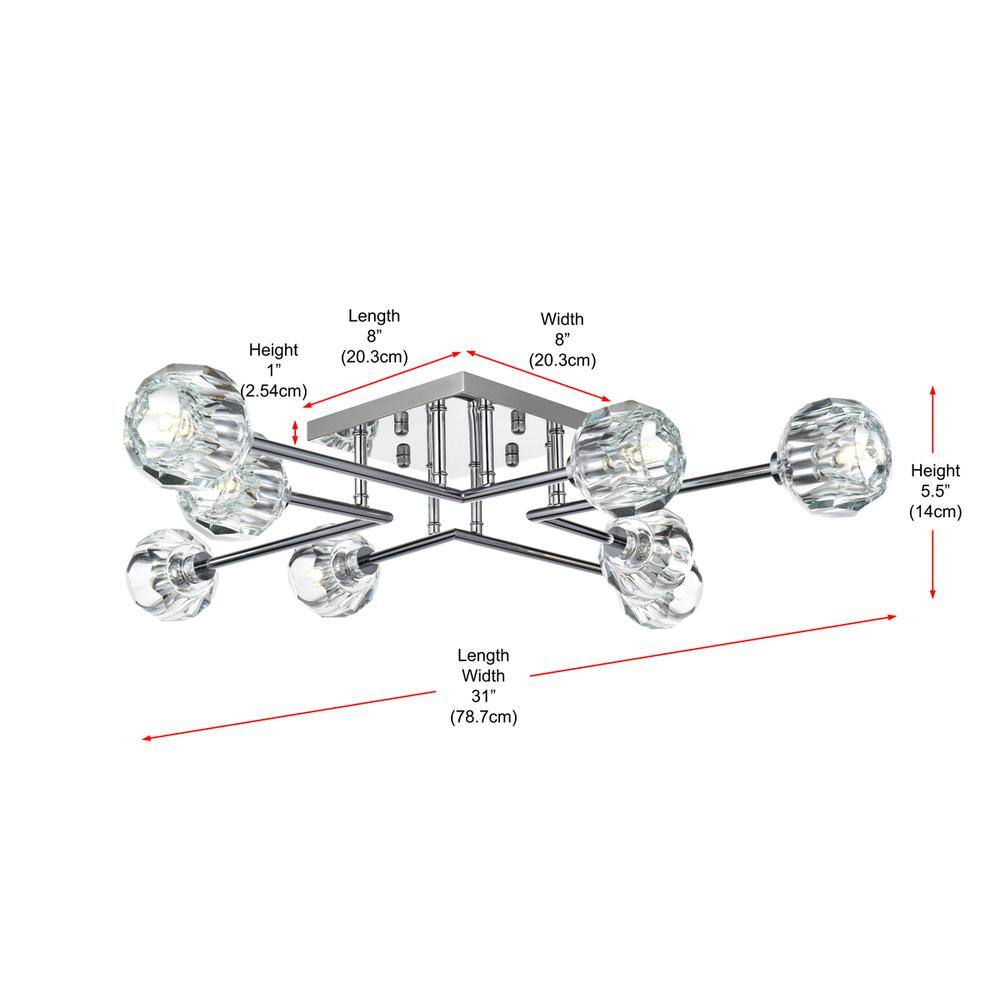 Length 8" (20.3cm)  
Height 1" (2.54cm)  
Width 8" (20.3cm)  
Height 5.5" (14cm)  
Length Width 31" (78.7cm)