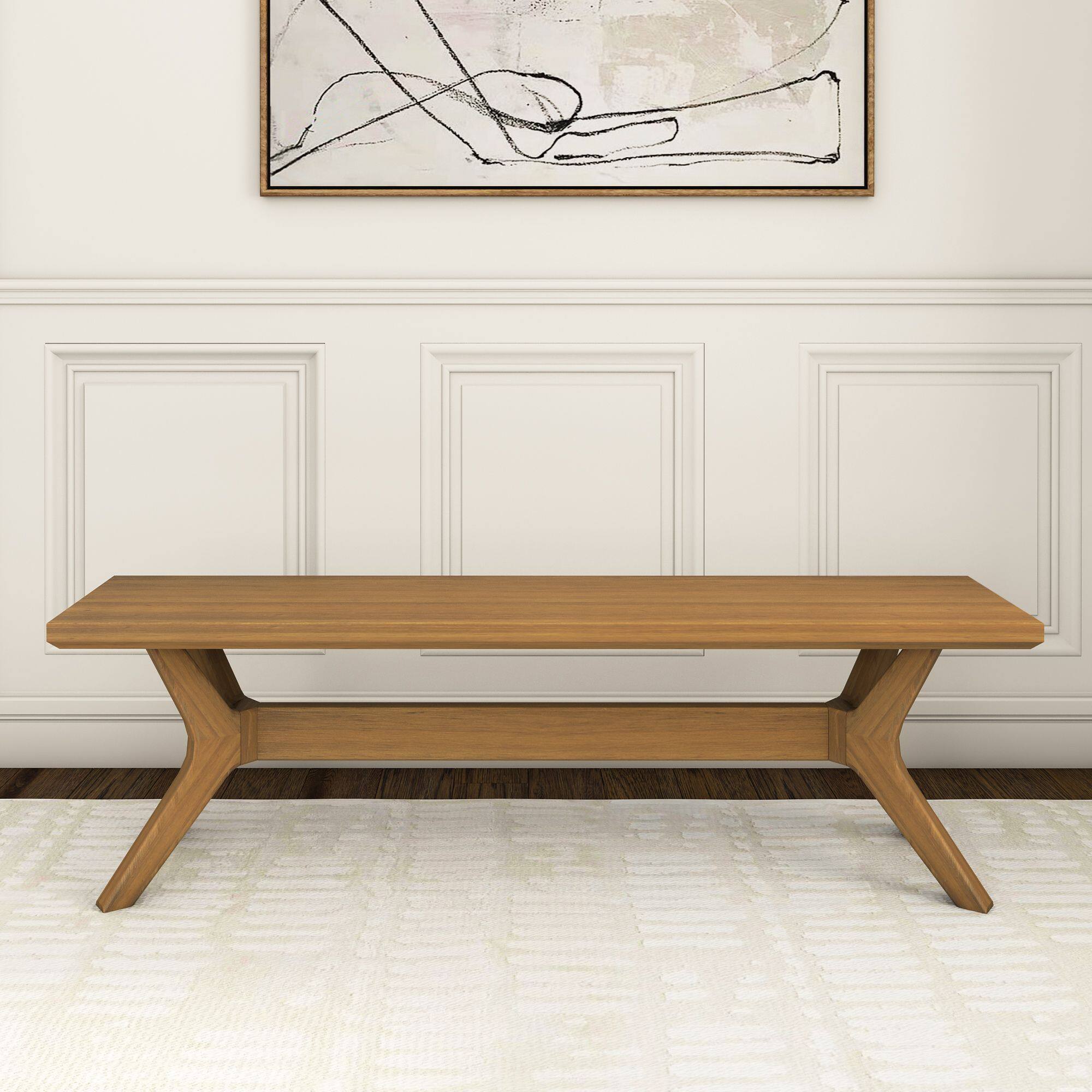 Alt View 1. Plank+Beam - Verso Dining Room Bench (60in / 1520mm), Pecan - Pecan.