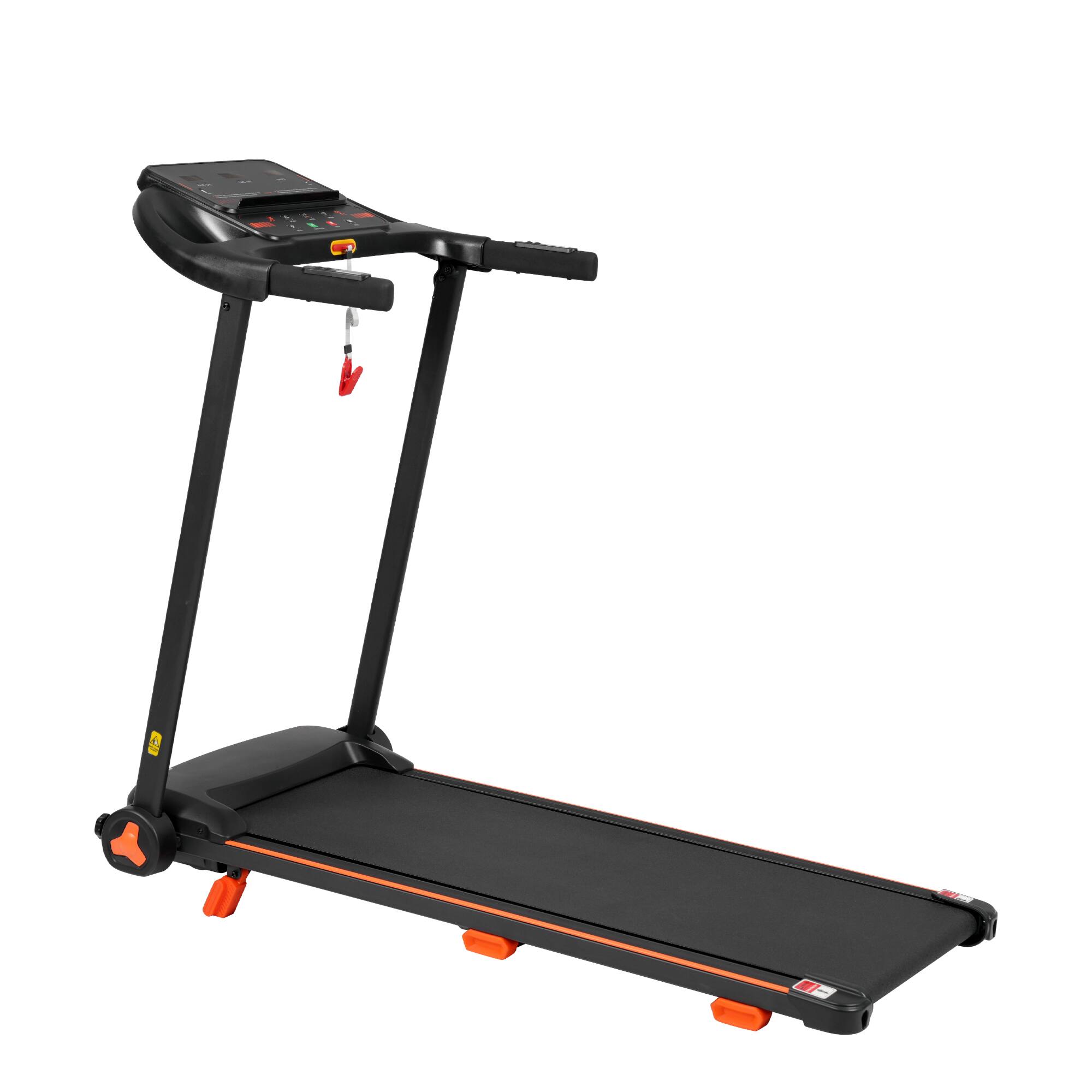 Alt View 8. Siljoy - 2.5HP Quiet Foldable Home Treadmill: 7.5MPH, 300LBS, Incline, 6-Layer Shock Absorption, Heart Rate, USB, Bluetooth - Black.