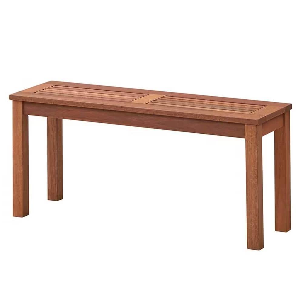 Hivvago - Solid Wood Outdoor 2-Seat Backless Garden Bench in Natural Finish - Cherry