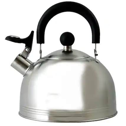 Front. Mr. Coffee - Mr. Coffee Carterton 1.5 Quart Stainless Steel Whistling Tea Kettle - Silver.