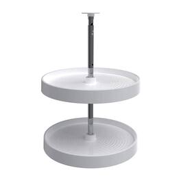 Rev-A-Shelf - 18'' Lazy Susan Full-Circle Polymer Two-Shelf, 2062-18-11-1 - White