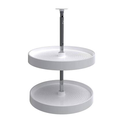 Front. Rev-A-Shelf - Rev-A-Shelf 18'' Lazy Susan Full-Circle Polymer Two-Shelf, White, 2062-18-11-1 - White.