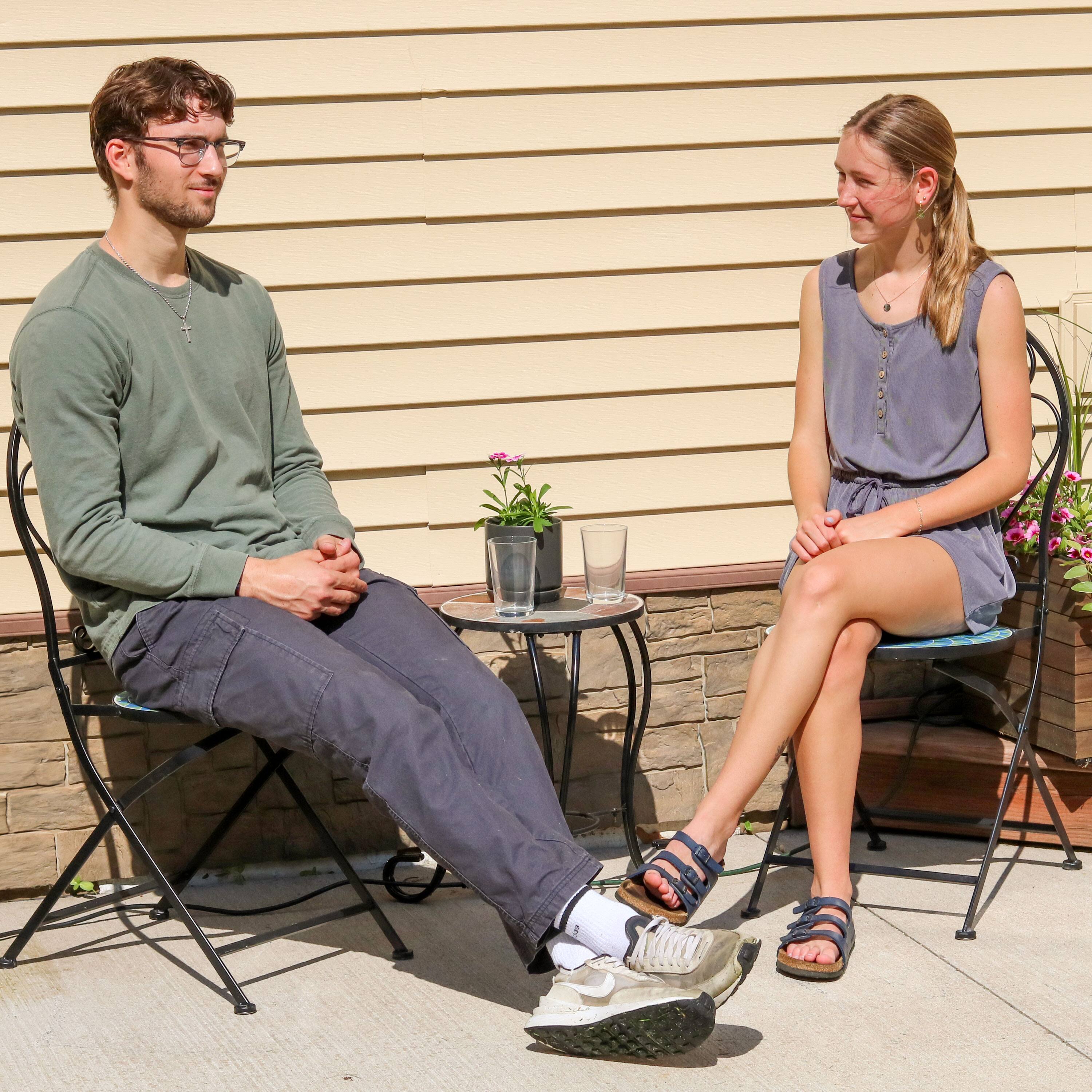 Alt View 6. Sunnydaze - Mosaic Tile Bistro Chair with Iron Frame - 2-Pack - Blue Mosaic.