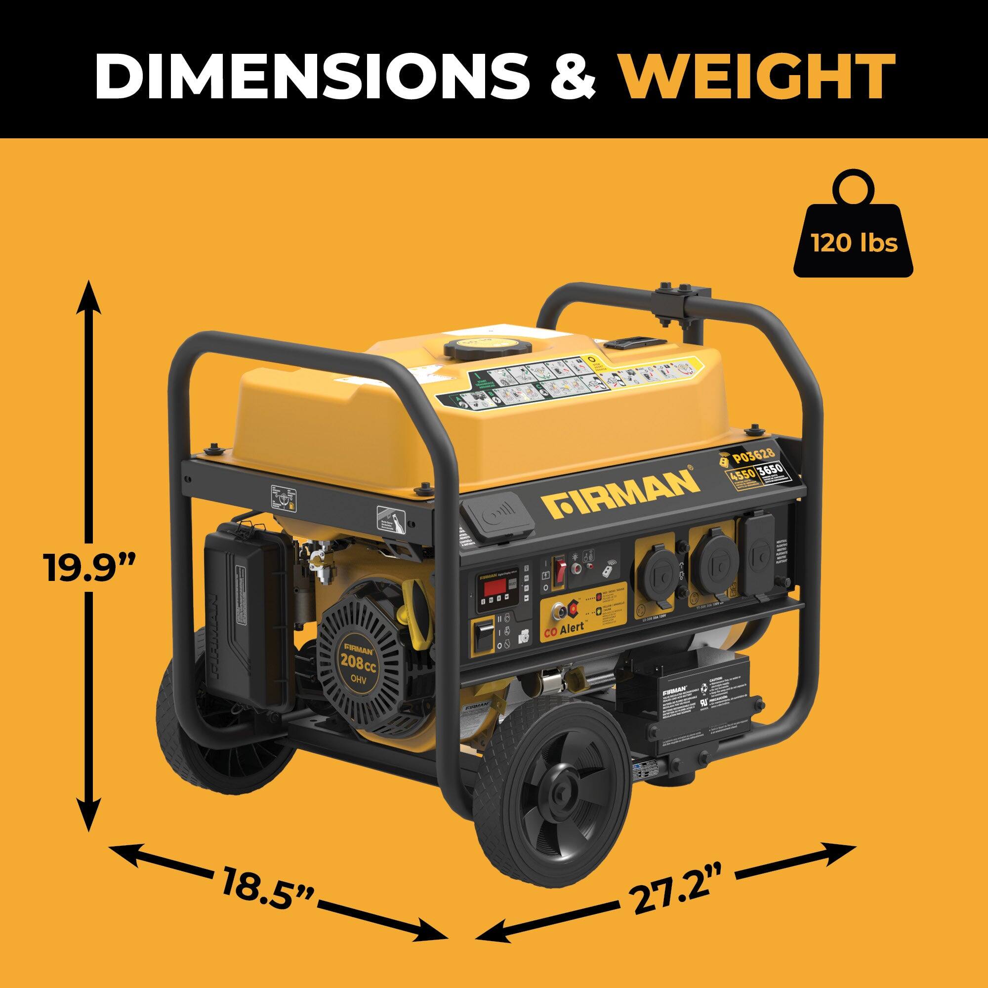 DIMENSIONS & WEIGHT

120 lbs

19.9"

18.5"

27.2"