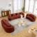 Alt View 6. KERDOM - 80" Curved Loveseat for Small Space, Modern Teddy Sofa Couch with 3 Pillows for Apartment, Bedroom, No Assembly Required - Red.