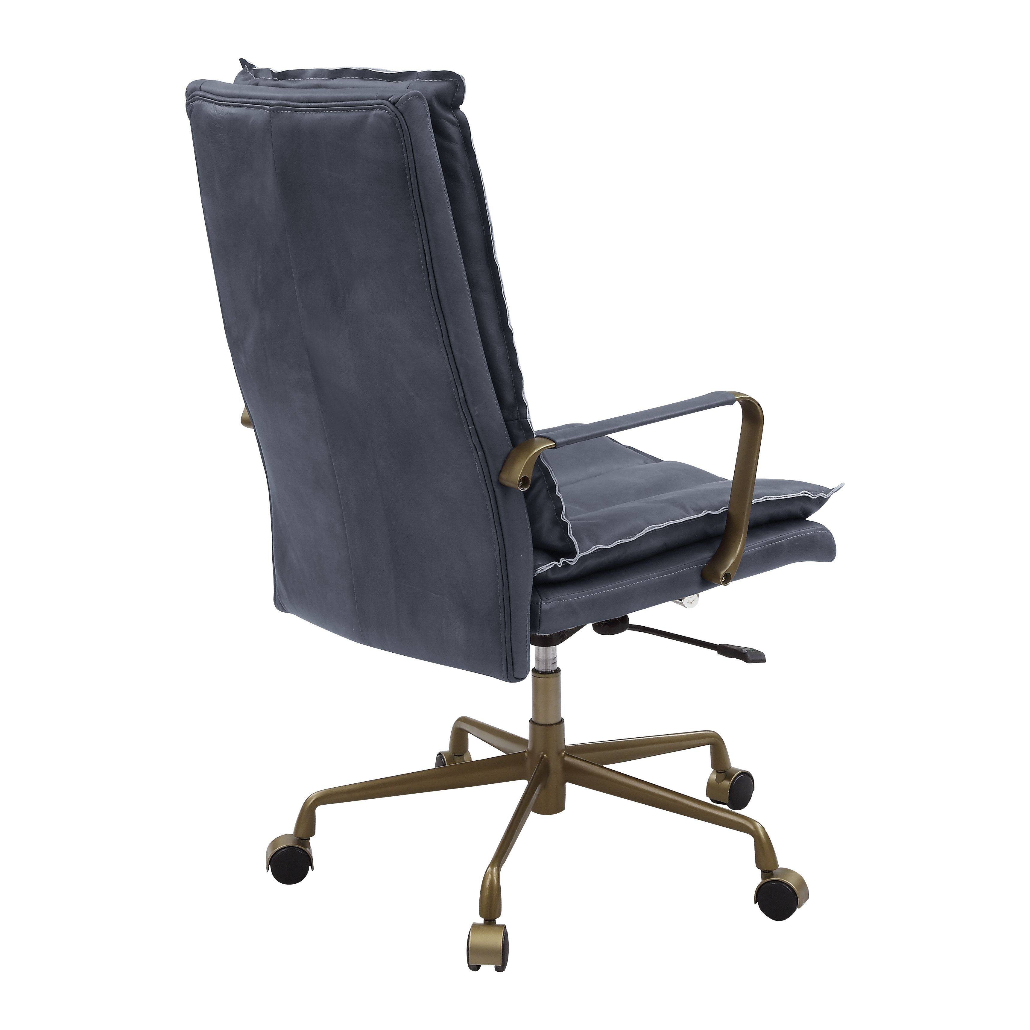 Alt View 1. TinyHomie - Tinzud Gray Leather Office Chair - Gray.