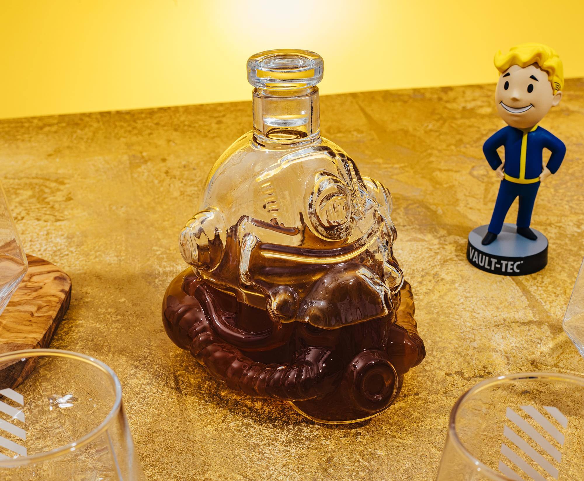 Alt View 3. Toynk - Fallout Brotherhood of Steel 5-Piece Whiskey Decanter Set With Glasses - Multi-Colored.