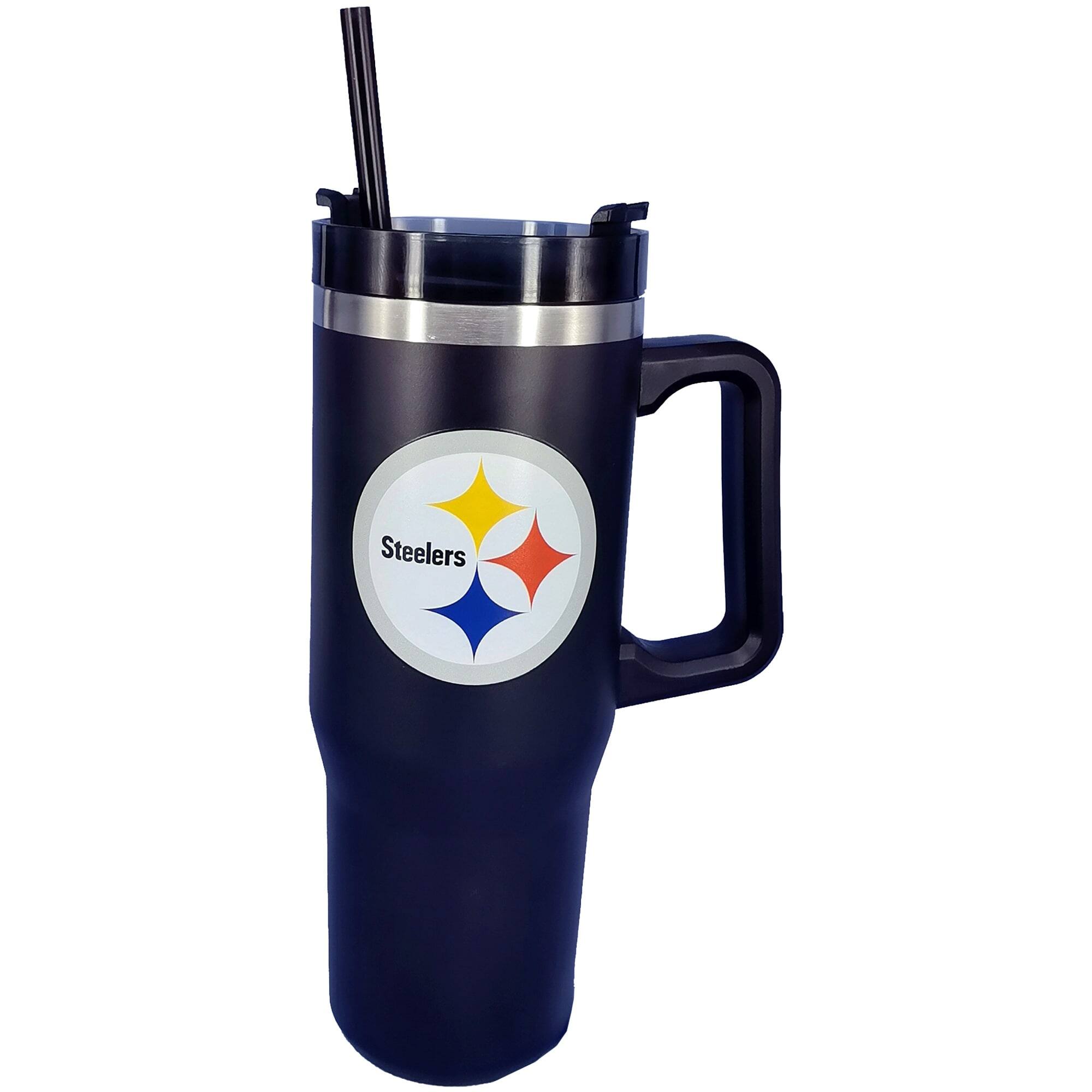 Alt View 1. Pegasus - Pittsburgh Steelers 60" x 70" Logo Blanket and 30oz Stainless Steel Tumbler Combo - Multicolor.