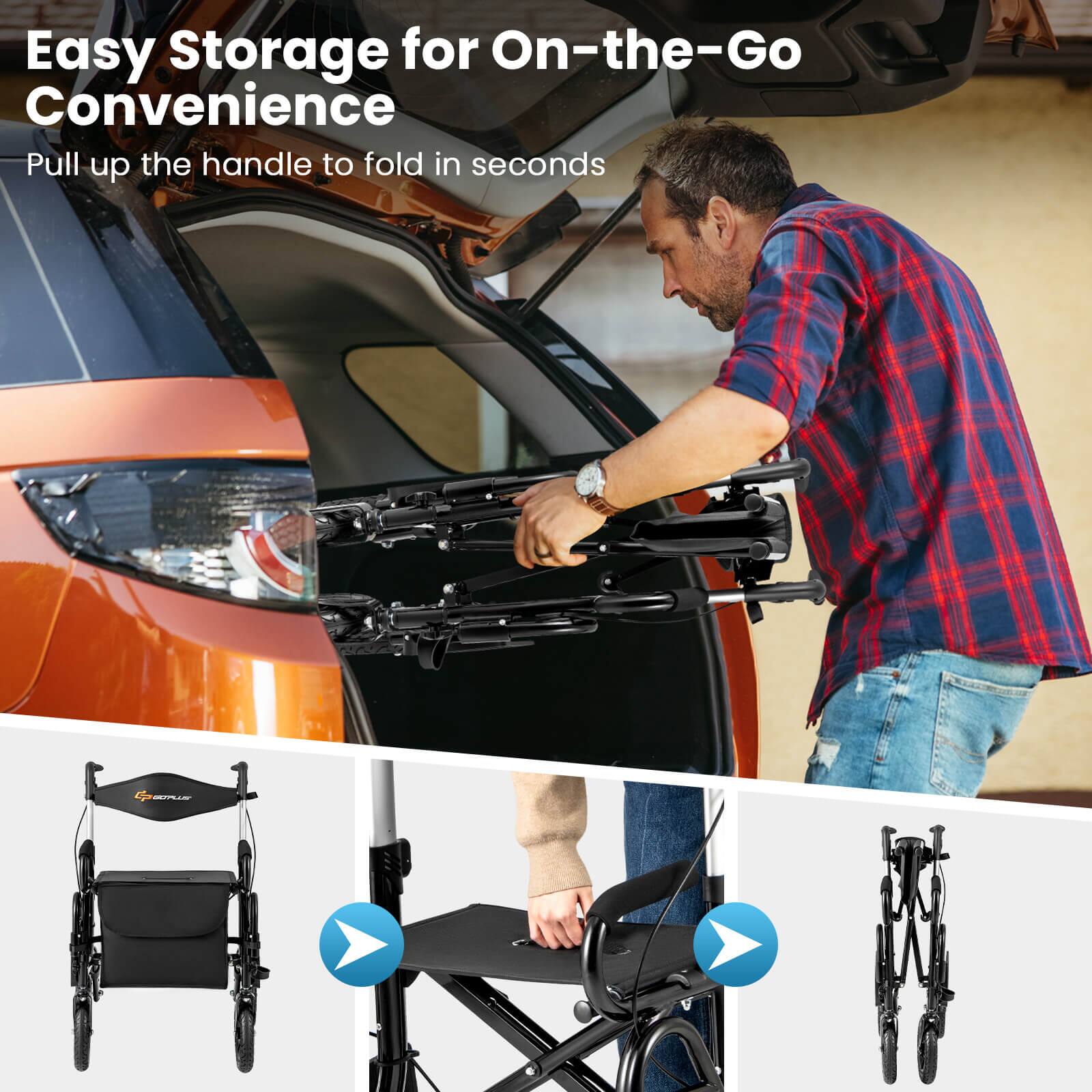 Easy Storage for On-the-Go Convenience
Pull up the handle to fold in seconds