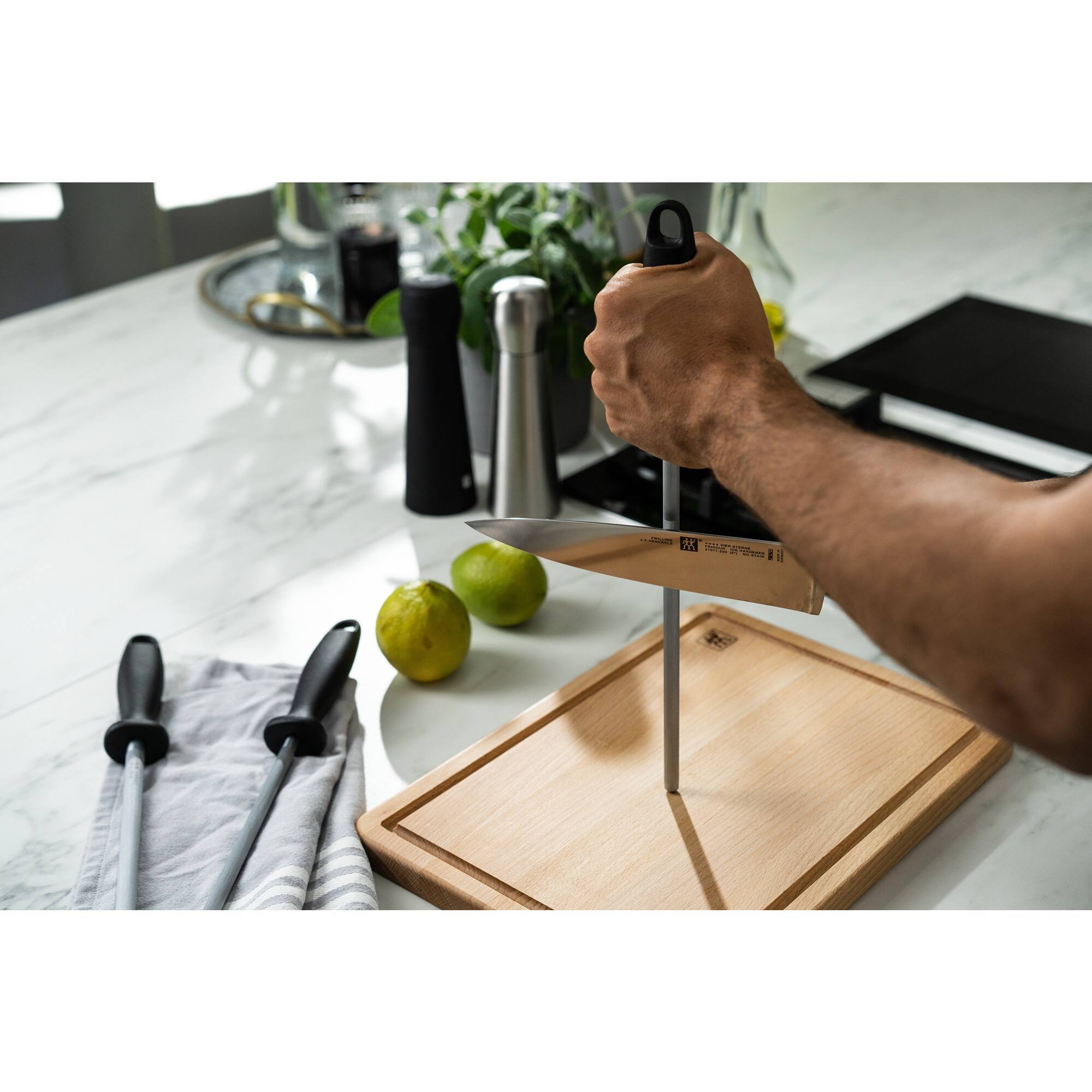 Alt View 2. ZWILLING - ZWILLING 9-inch Sharpening Steel - Steel.
