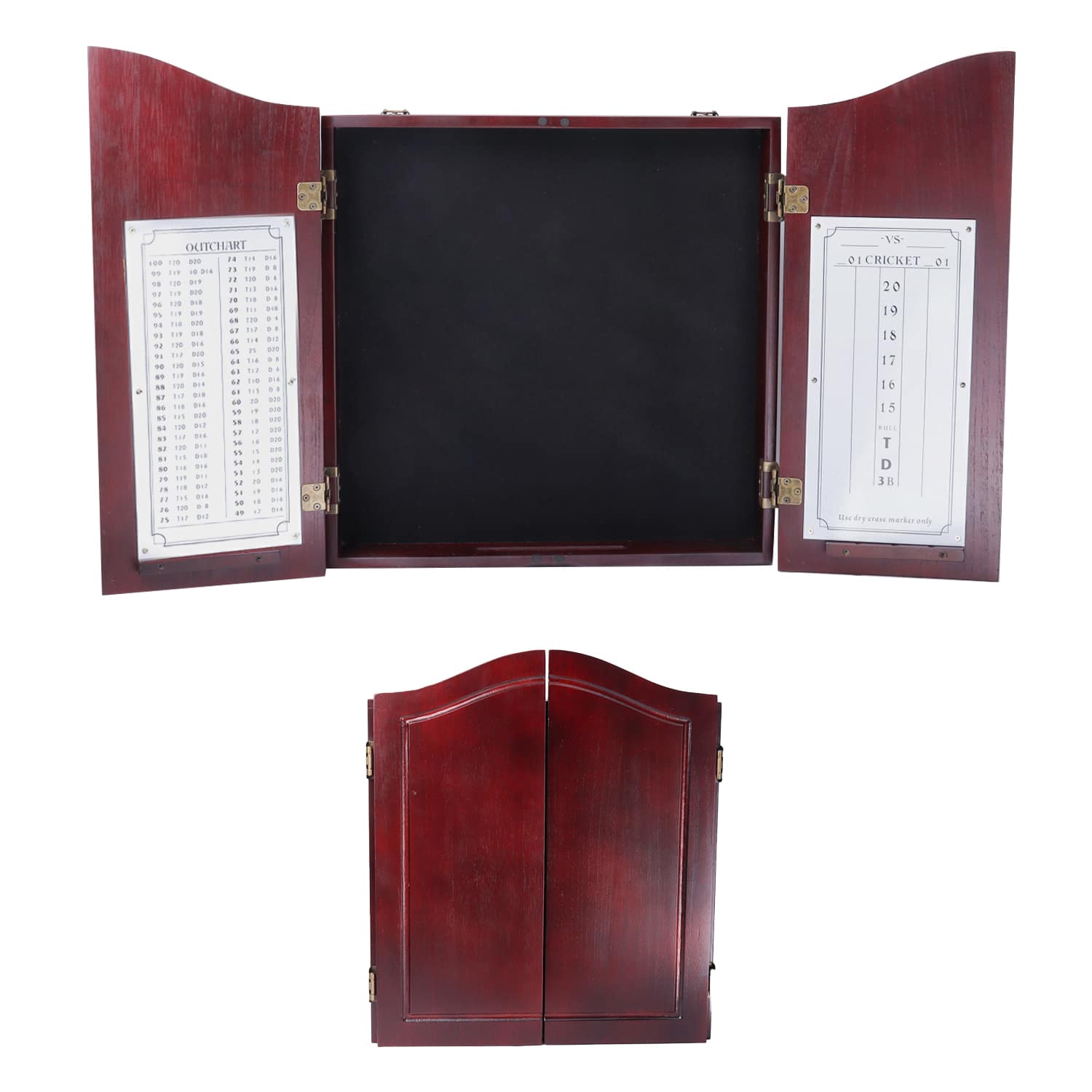 GSE Games & Sports Expert - Professional Solid Wood Classic Dartboard Cabinet with Dart Scoreboard（ - Deluxe Cherry