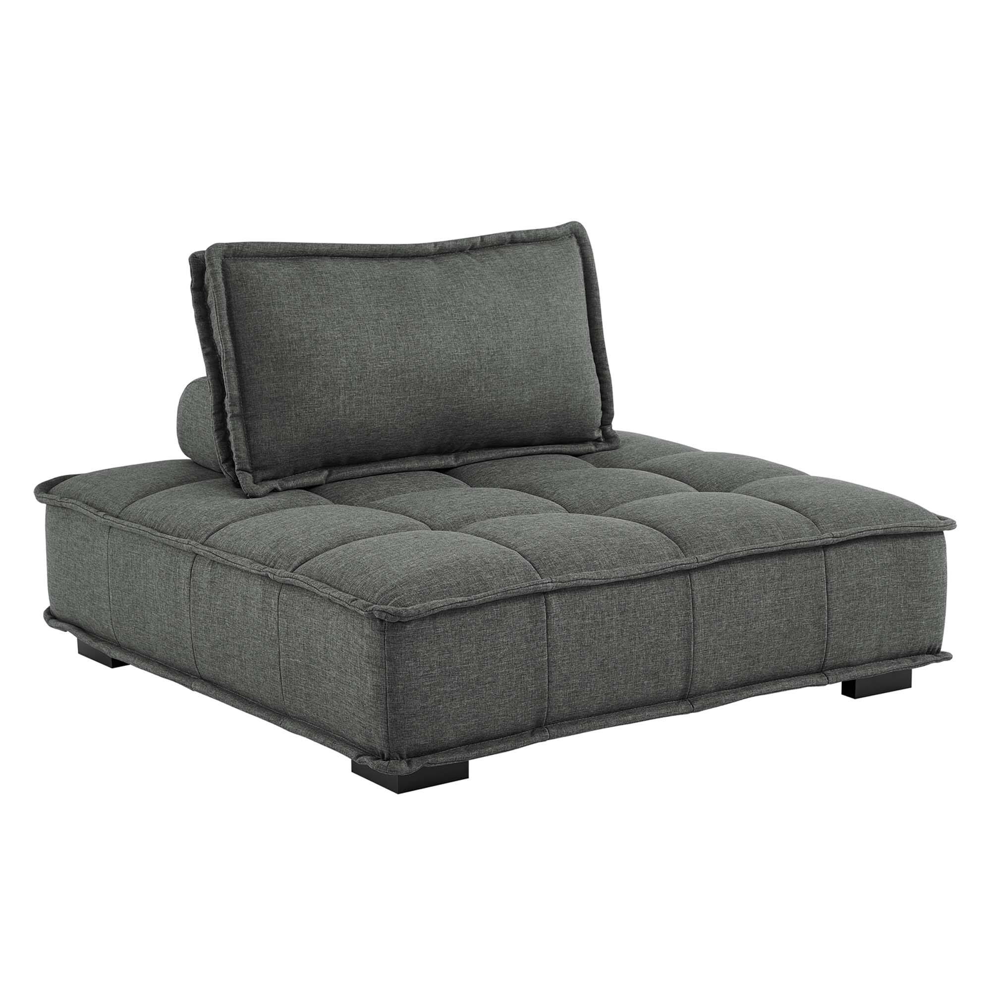 Angle. Modway - Saunter Tufted Fabric Armless Chair by Modway - Gray.
