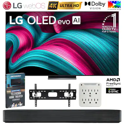 LG webOS
4K ULTRA HD
LG OLED evo AI
Dolby VISION
FILMMAKER MODE
WORLD'S No. 1 OLED TV FOR 12 YEARS
DECOGEAR
BEGINNER'S GUIDE
TELEVISION HOME THEATER ESSENTIALS
AMD FreeSync Premium
NVIDIA G-SYNC