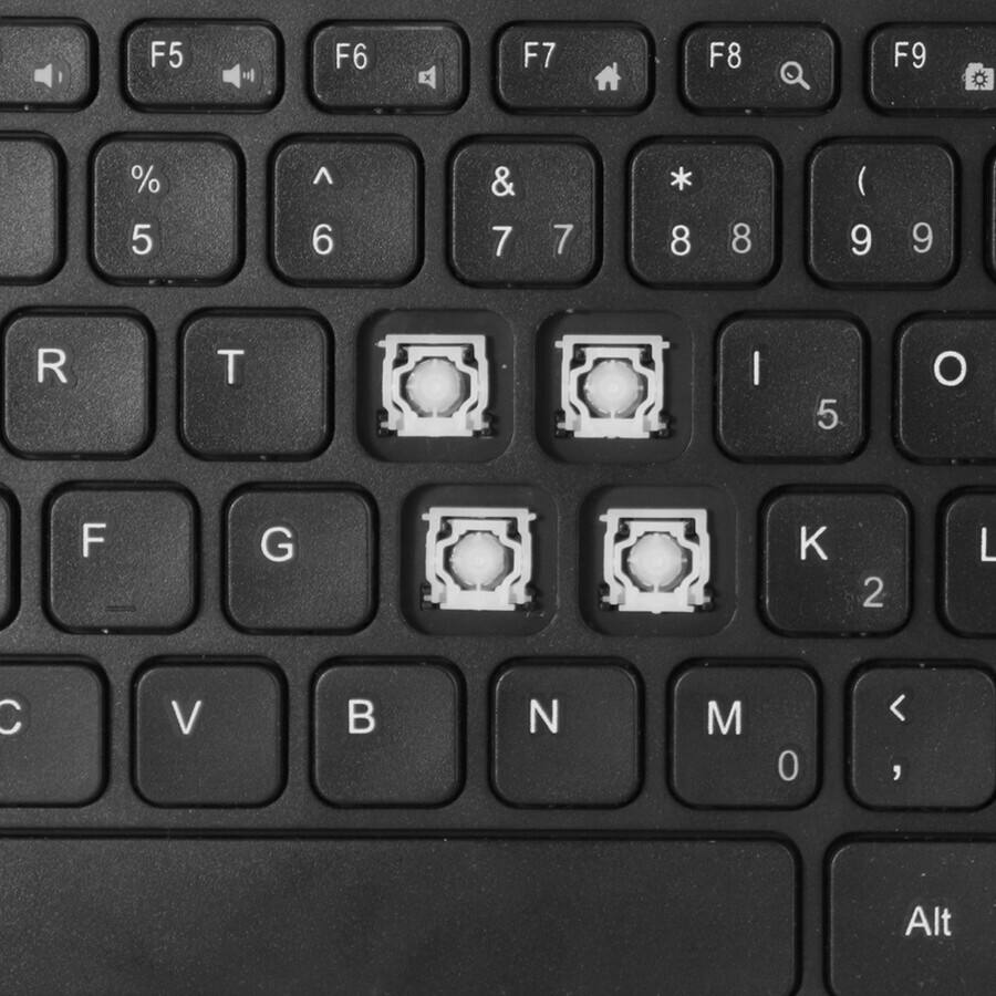 Alt View 8. Adesso - Adesso Wireless Keyboard with Built-in Touchpad - Wireless Connectivity - RF - 30 ft - 2.40 GHz - USB Interface - 78 Key - Black.