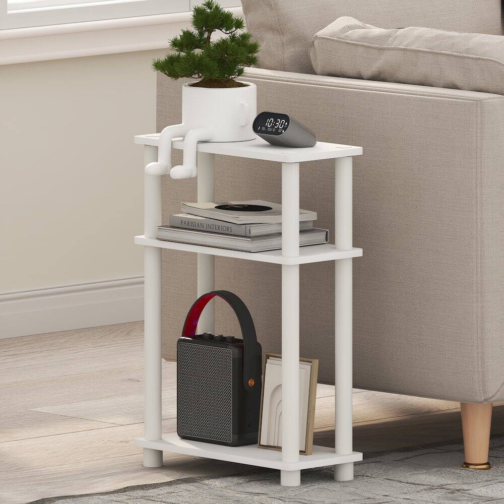 Furinno TURN N TUBE Toolless Assembly Narrow Side Table, Rectangular ...