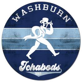Jardine - Washburn Ichabods 20'' x 20'' Retro Logo Circle Sign - Blue