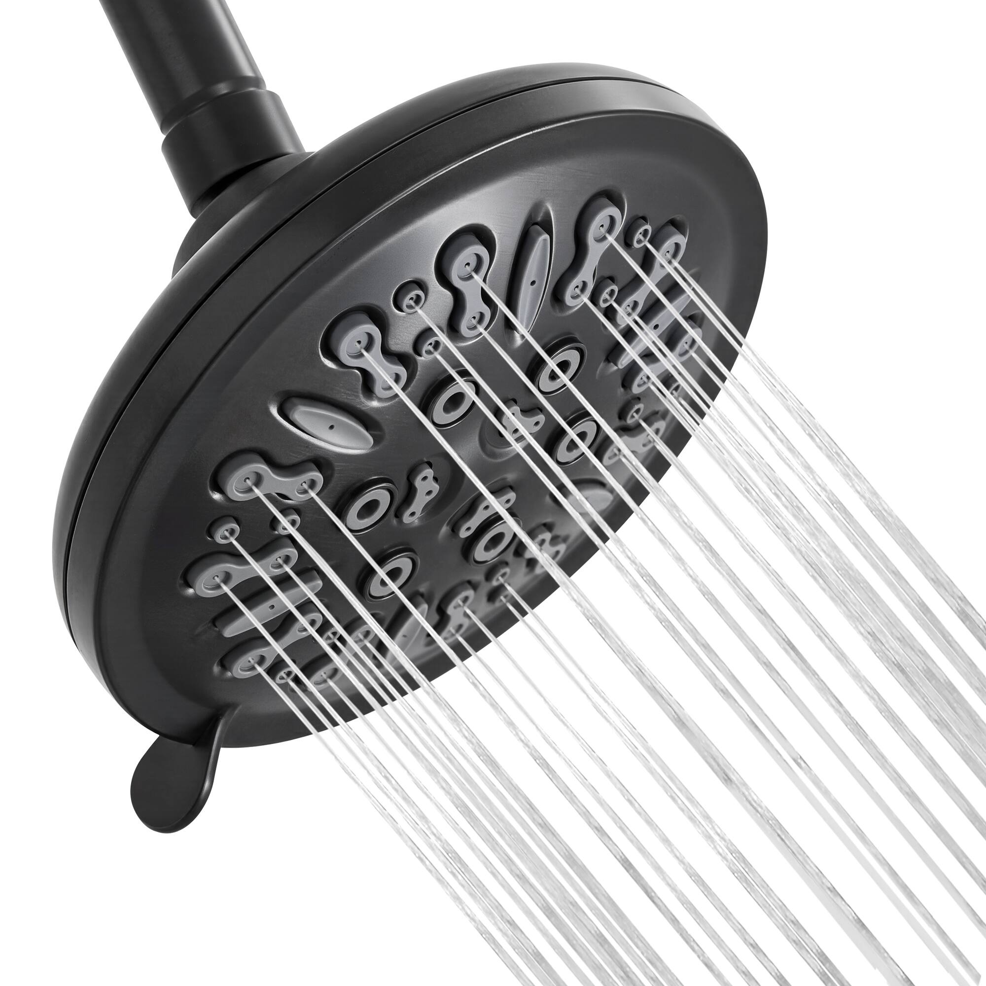 Angle. Akicon - Akicon Adjustable High Pressure Shower head with 8-Setting Anti-Clogging Nozzles 2.5 gpm in Black - Black.