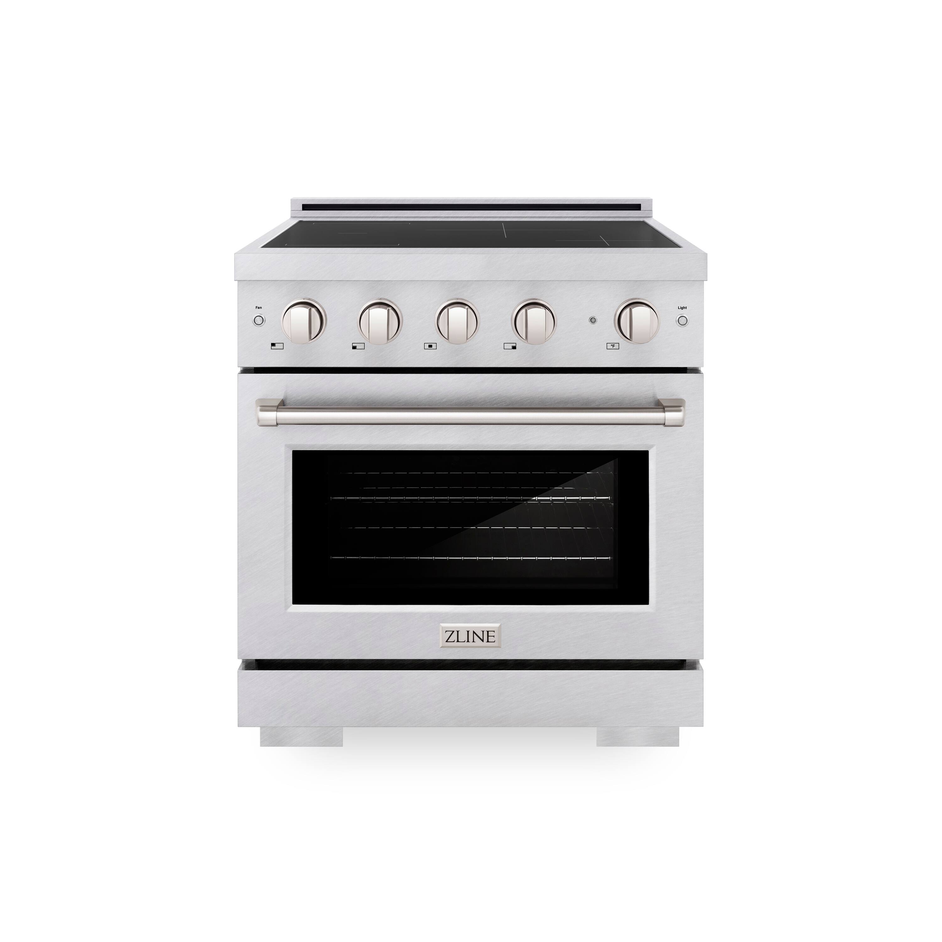 ZLINE - 30 in. 4.2 cu. ft. Paramount Freestanding Induction Range with 4 Burners and Electric Oven - Satin Stainless Steel