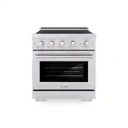 ZLINE - 30 in. 4.2 cu. ft. Paramount Freestanding Induction Range with 4 Burners and Electric Oven - Satin Stainless Steel