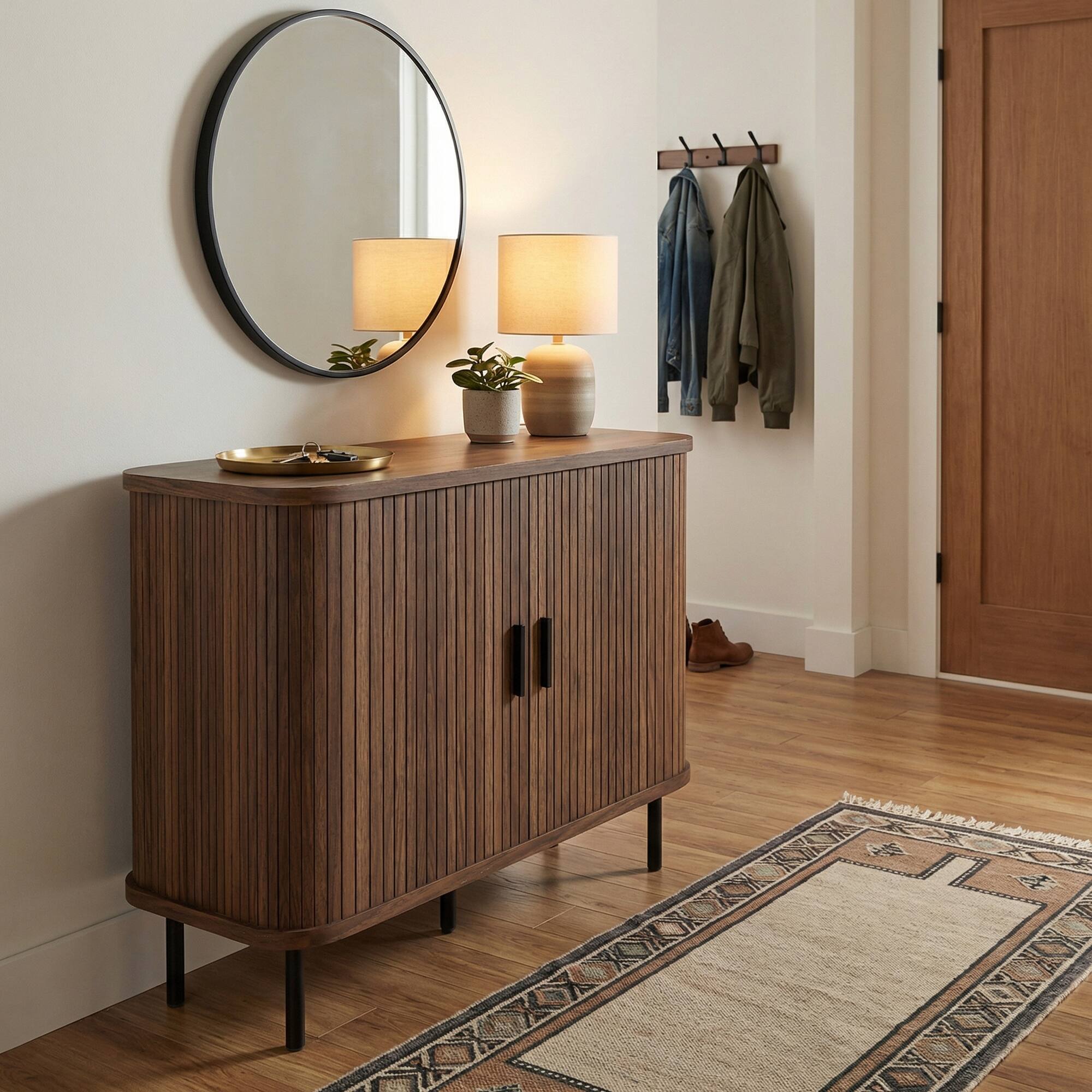 Alt View 7. Homcom - Sideboard Buffet Cabinet with Storage - Walnut.