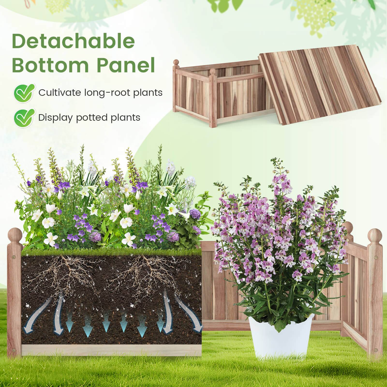 Detachable Bottom Panel  
- Cultivate long-root plants  
- Display potted plants
