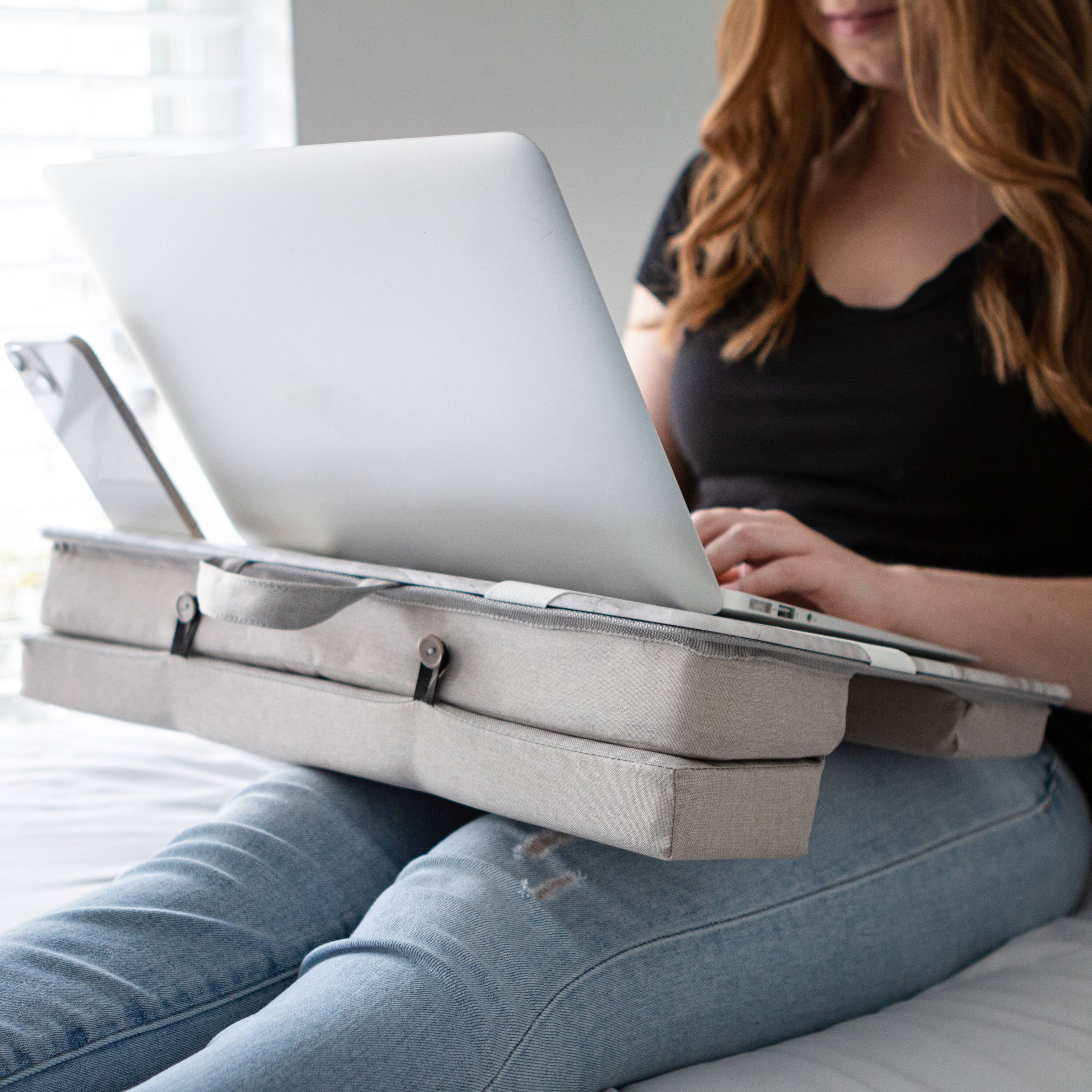 Alt View 2. LapGear - LAPGEAR Elevation Lap Desk - White Marble.