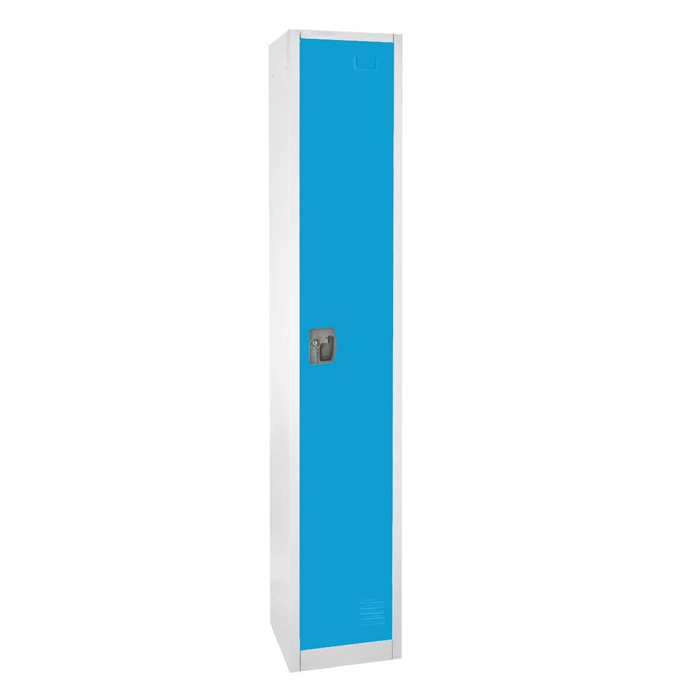 AdirOffice - Storage Locker 629-Series 72" H 1-Tier Steel Key Lock 2-Shelf Locker with Key Lock - Blue