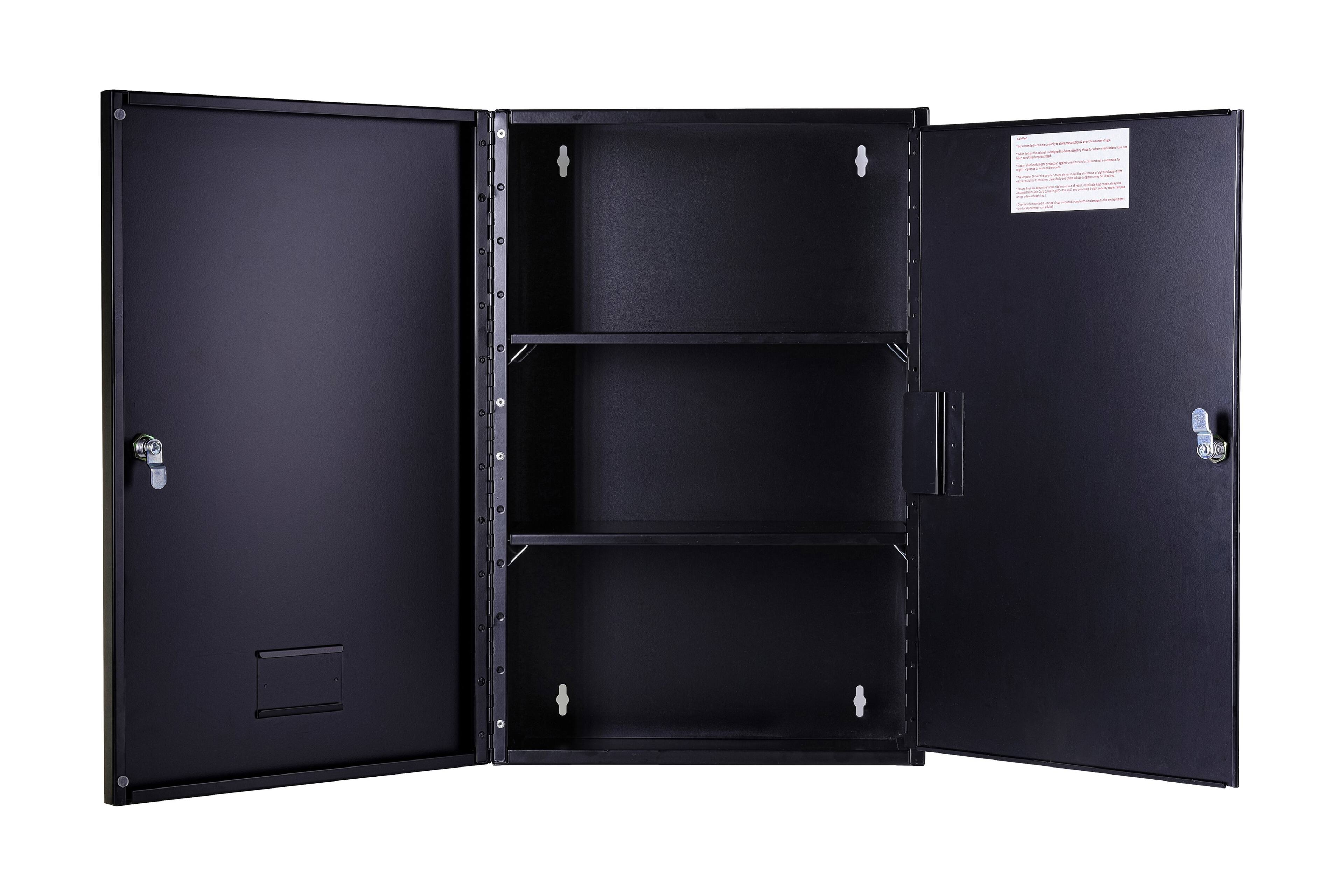 Alt View 10. Viva Comfort - Large Double Door Bathroom Locking Secure Storage Medicine Cabinet - black.