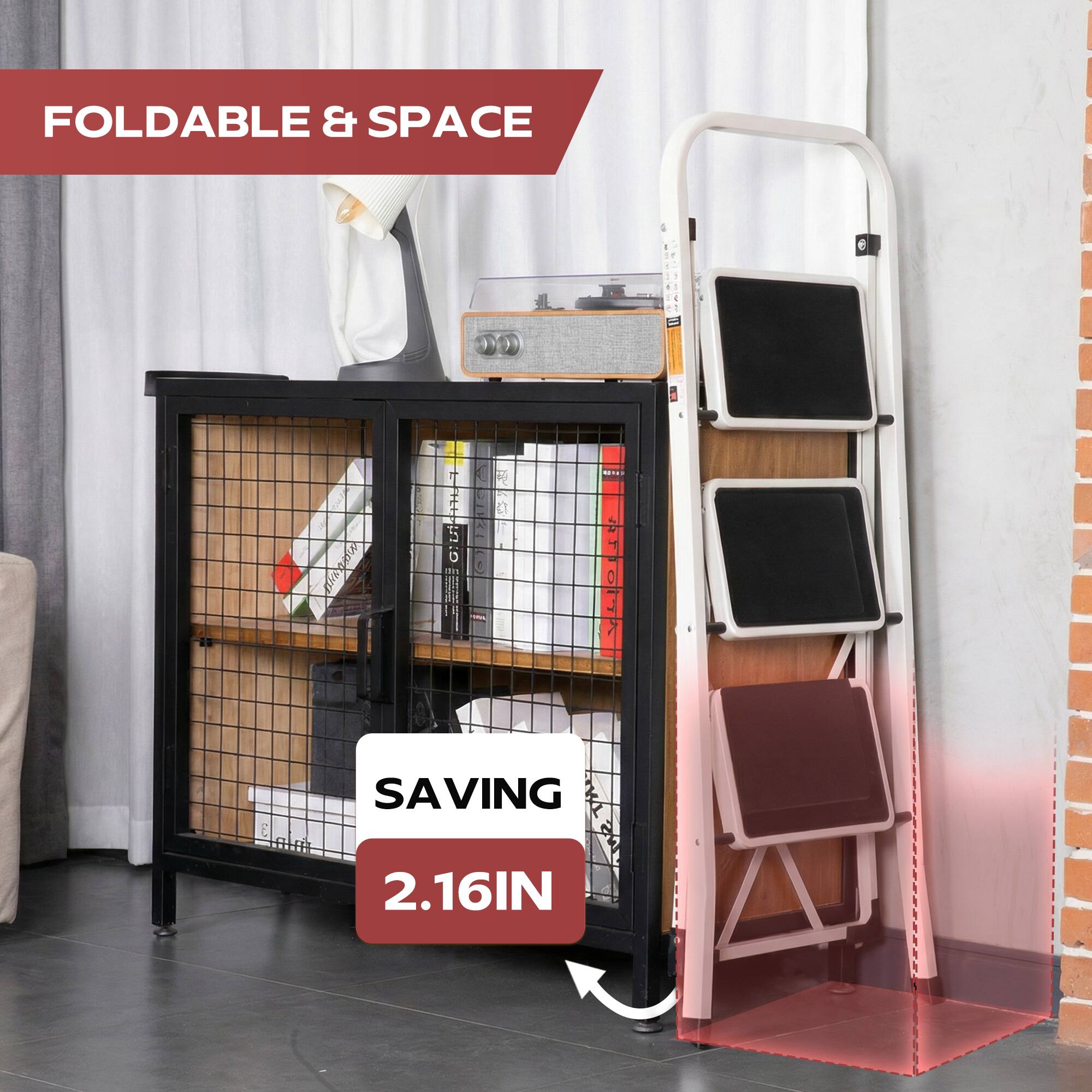 FOLDABLE & SPACE  
SAVING 2.16IN