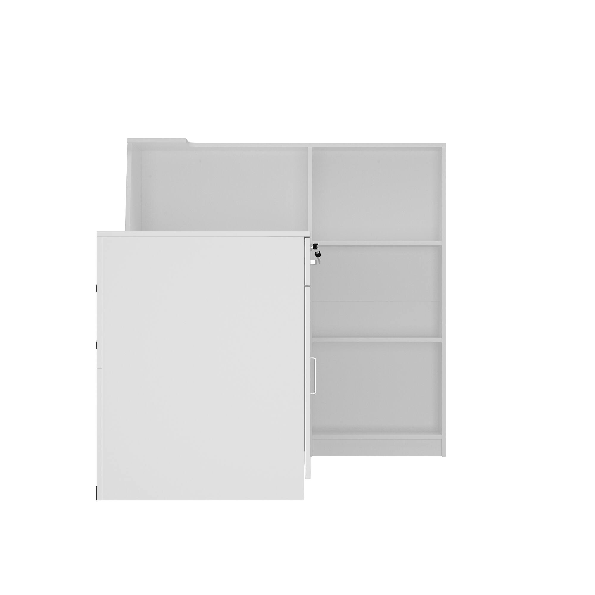 Left. FUFU & GAGA - FUFU&GAGA Reception Desk – Modern Office Welcome & Service Station - White.