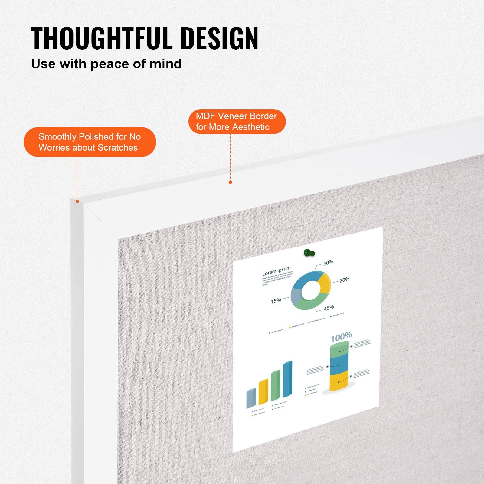 THOUGHTFUL DESIGN
Use with peace of mind
Smoothly Polished for No Worries about Scratches
MDF Veneer Border for More Aesthetic

I I 1 - : | : I 30% 20%6 I 2 5%0  WP d | d | : | - - I I d 100% - I : . : |