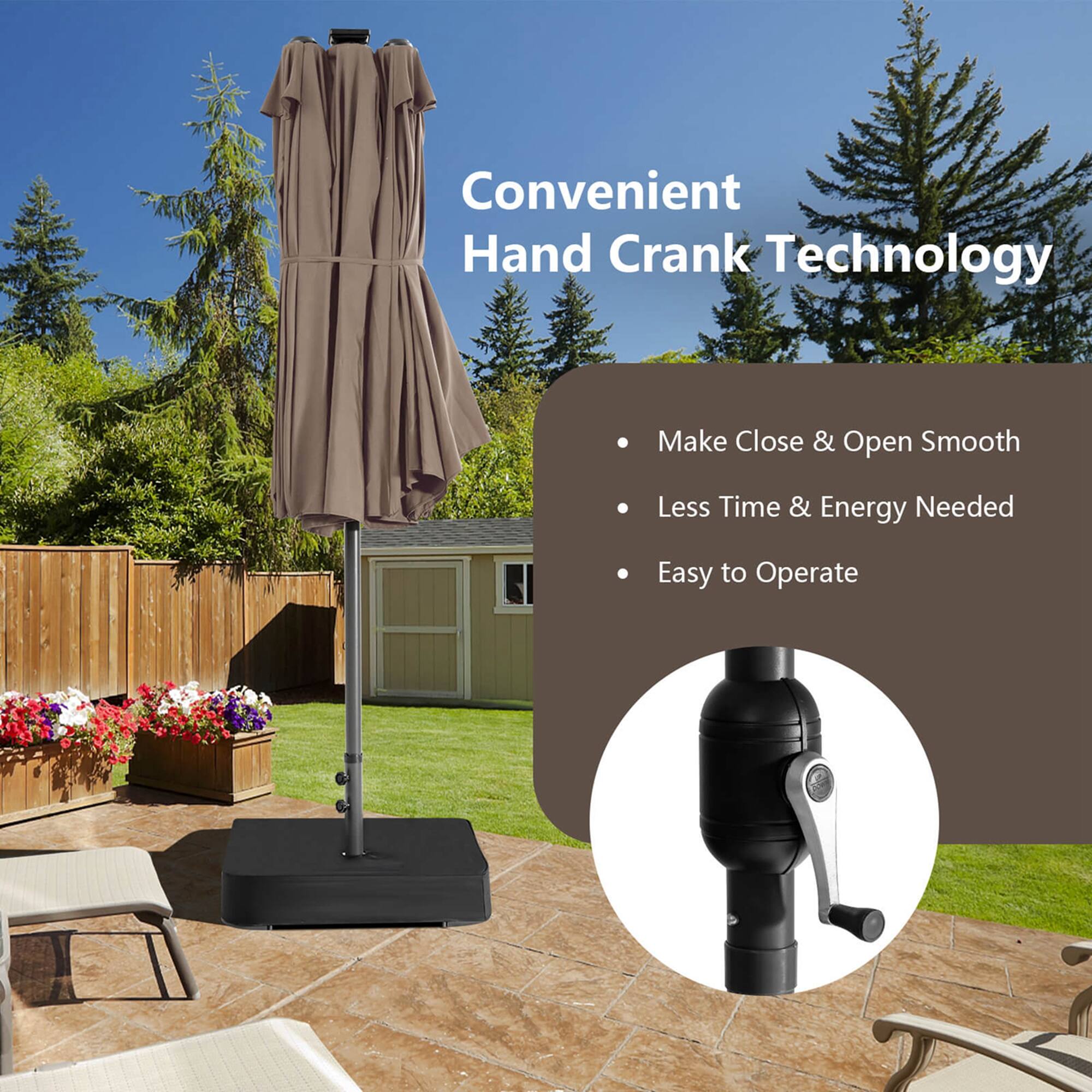 Convenient Hand Crank Technology: Make Close & Open Smooth, Less Time & Energy Needed, Easy to Operate.