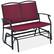 Front. Best Choice Products - Best Choice Products 2-Person Outdoor Swing Glider, Steel Patio Loveseat, Bench Rocker w/ Armrests - Burgundy/Black - Burgundy/Black.