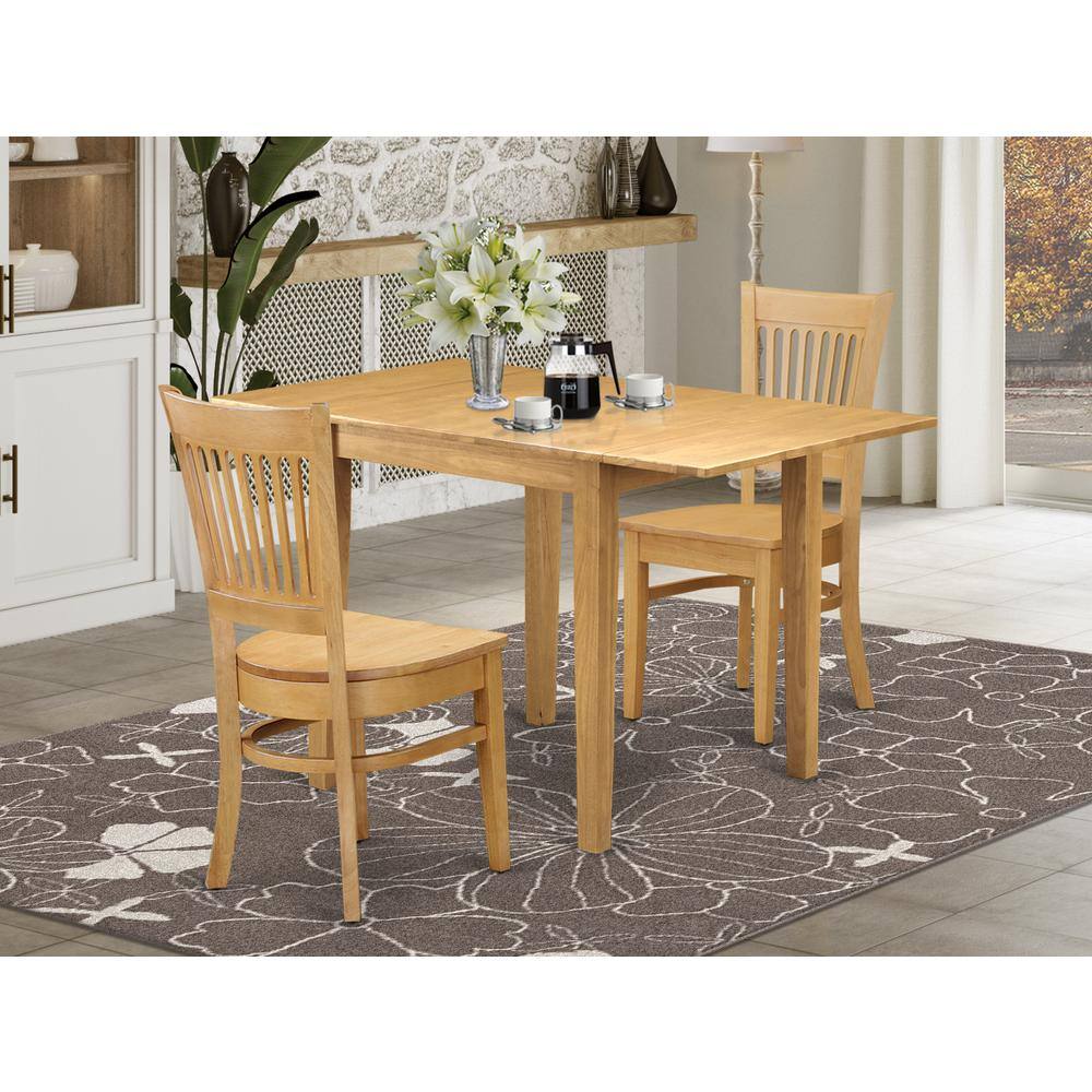 Angle. East West Furniture - Dining Room Set Oak - Brown.