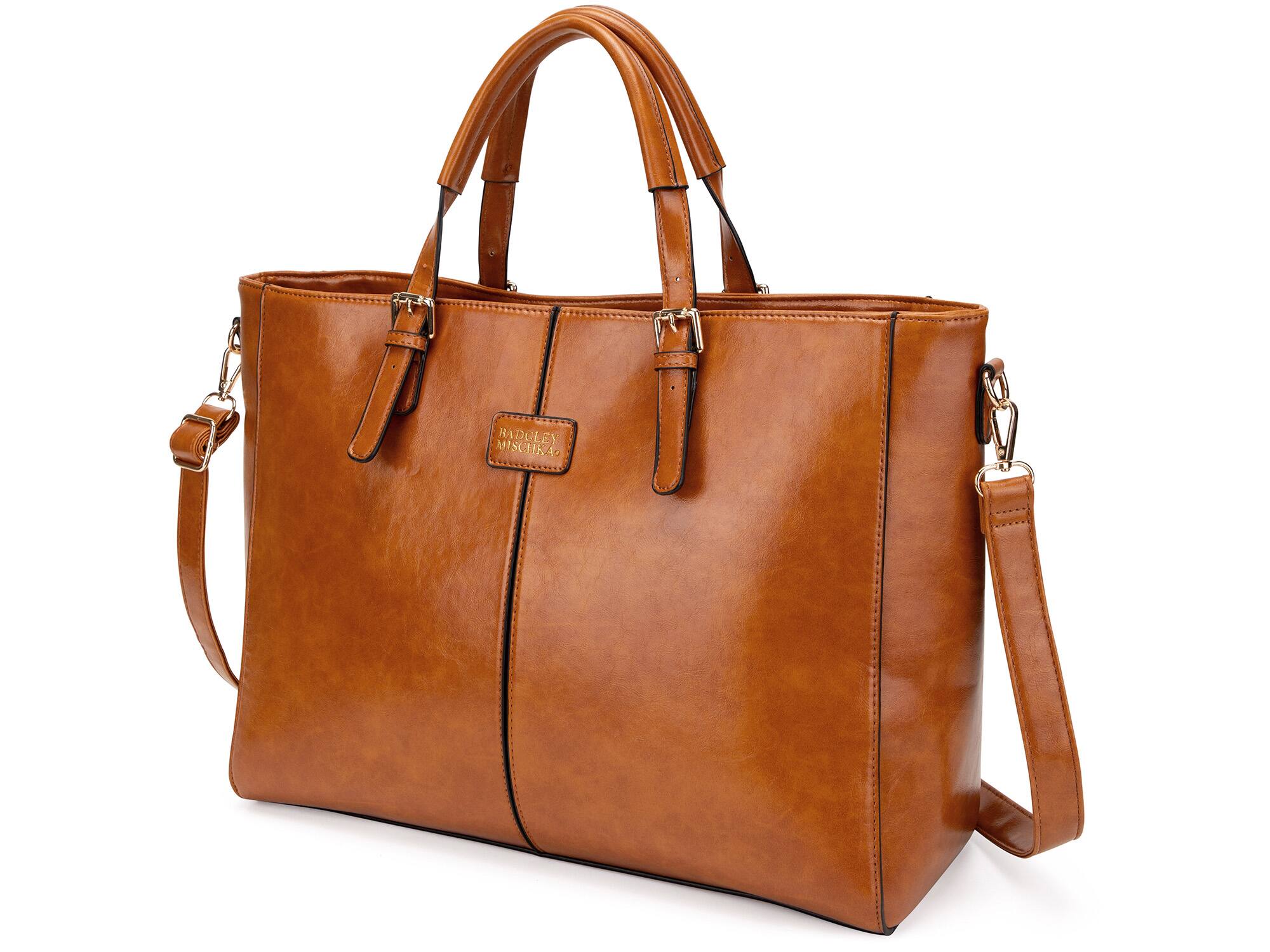 Badgley Mischka Julia Vegan Leather Weekender Duffel Bag | Tan