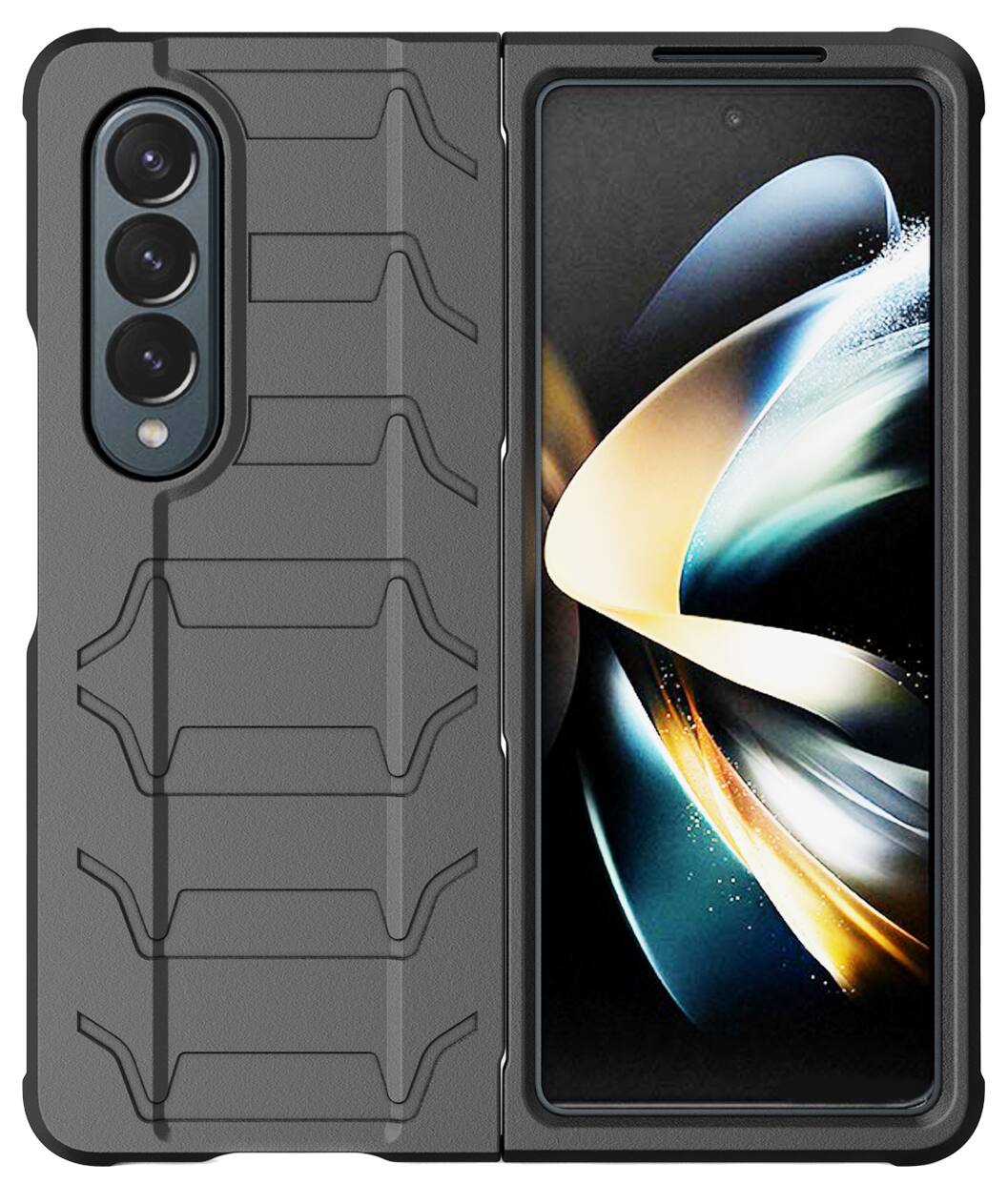 Nakedcellphone - Tactical Case for Samsung Galaxy Z Fold 4 Phone - Black